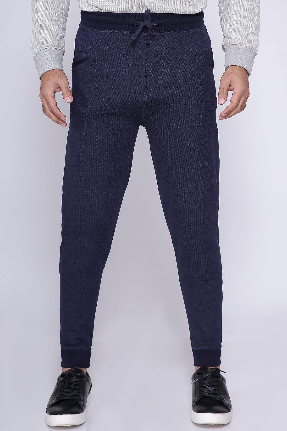 CHAIN YARN TROUSER NAVY at Charcoal Clothing