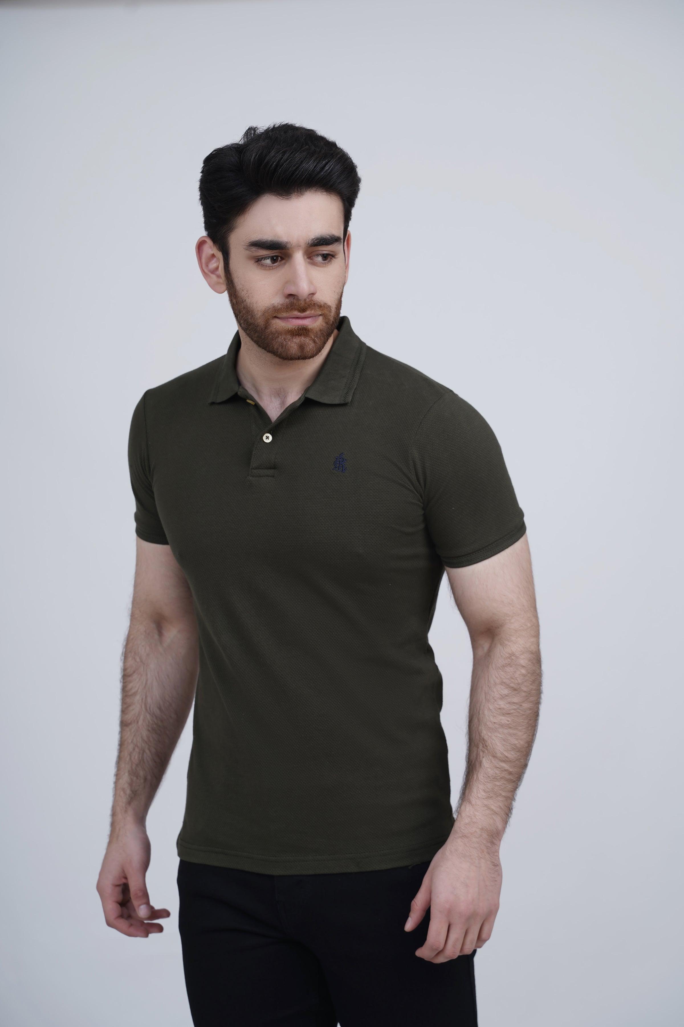 CLASSIC POLO DARK GREEN at Charcoal Clothing