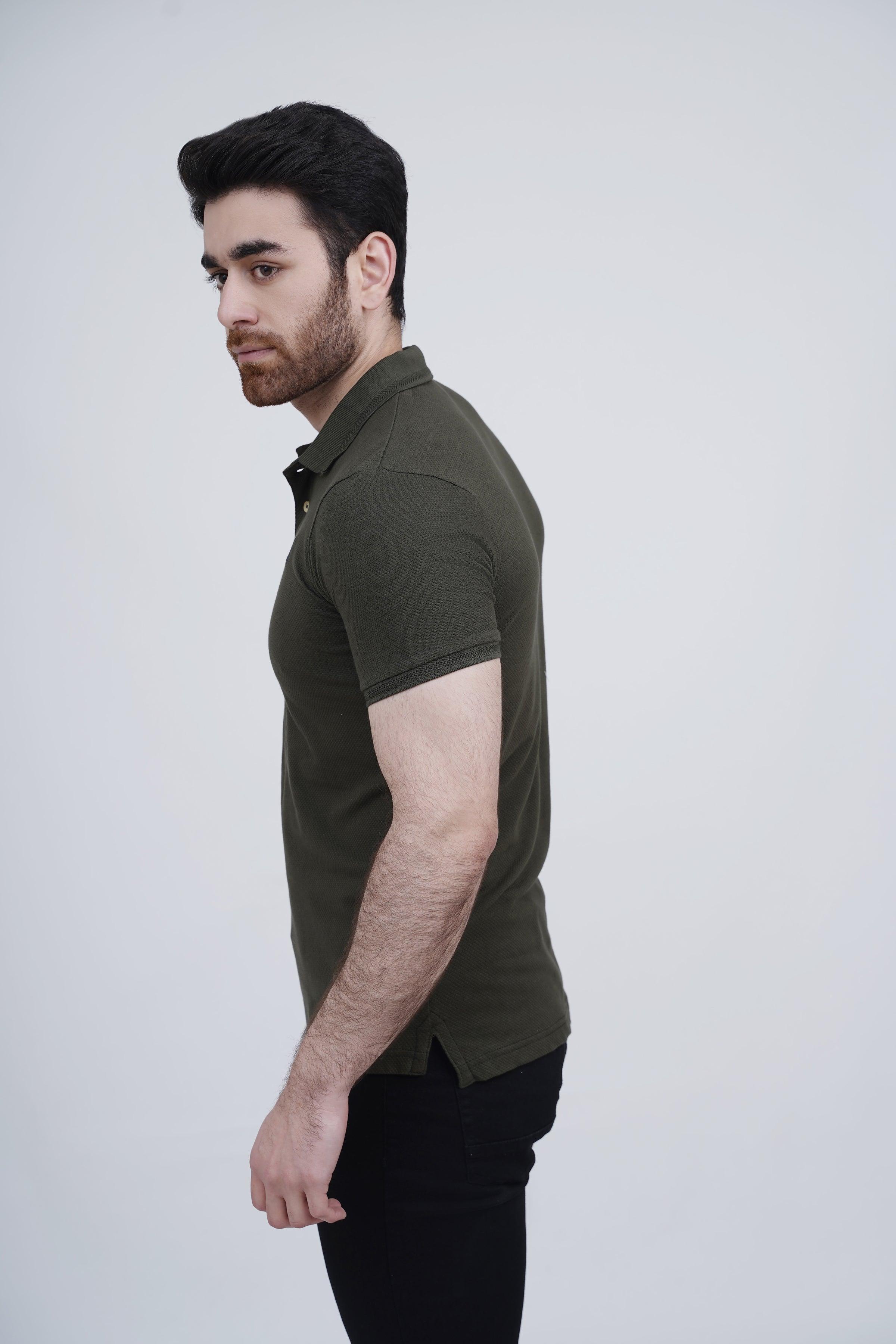 CLASSIC POLO DARK GREEN at Charcoal Clothing