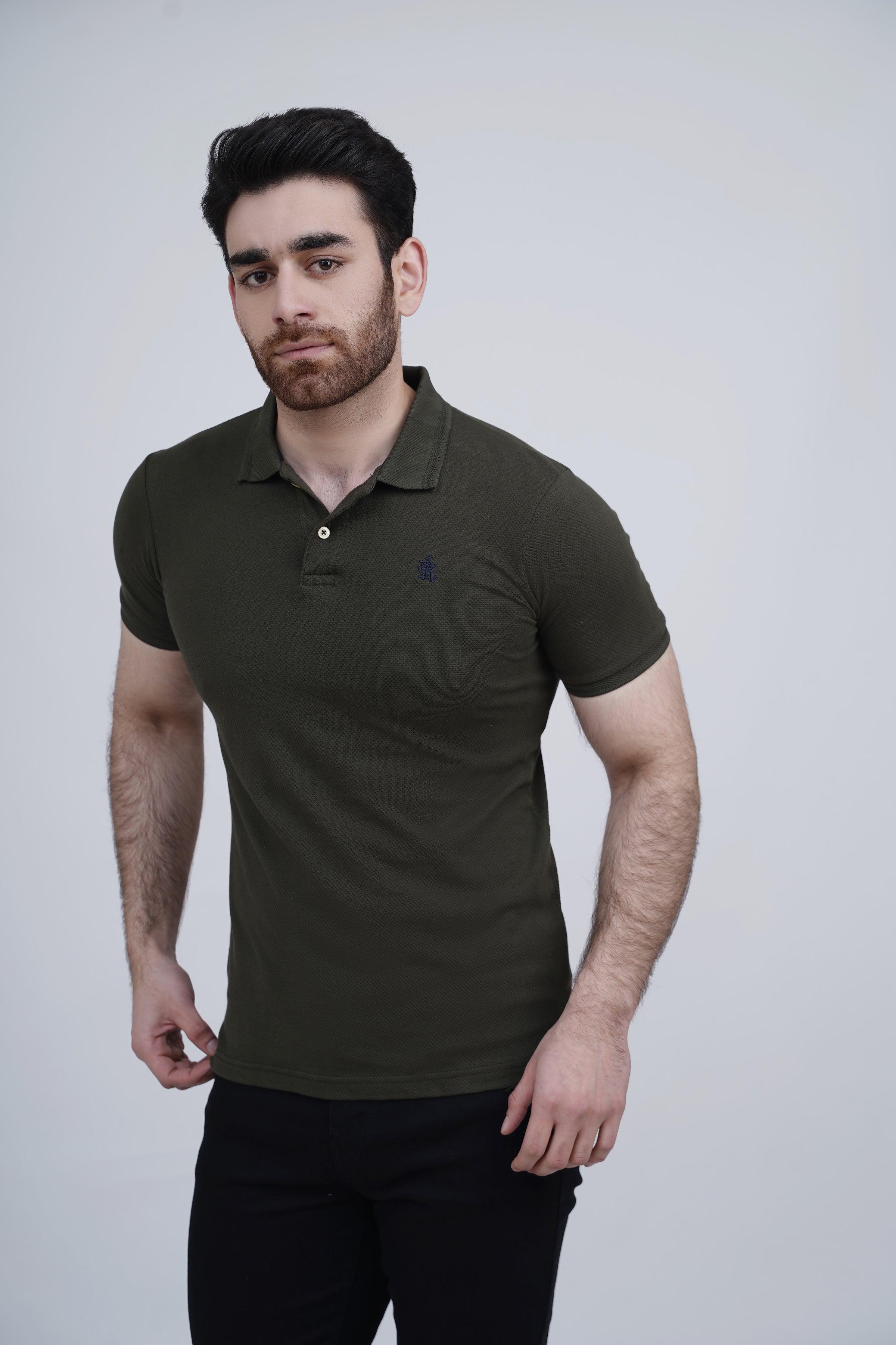 CLASSIC POLO DARK GREEN at Charcoal Clothing