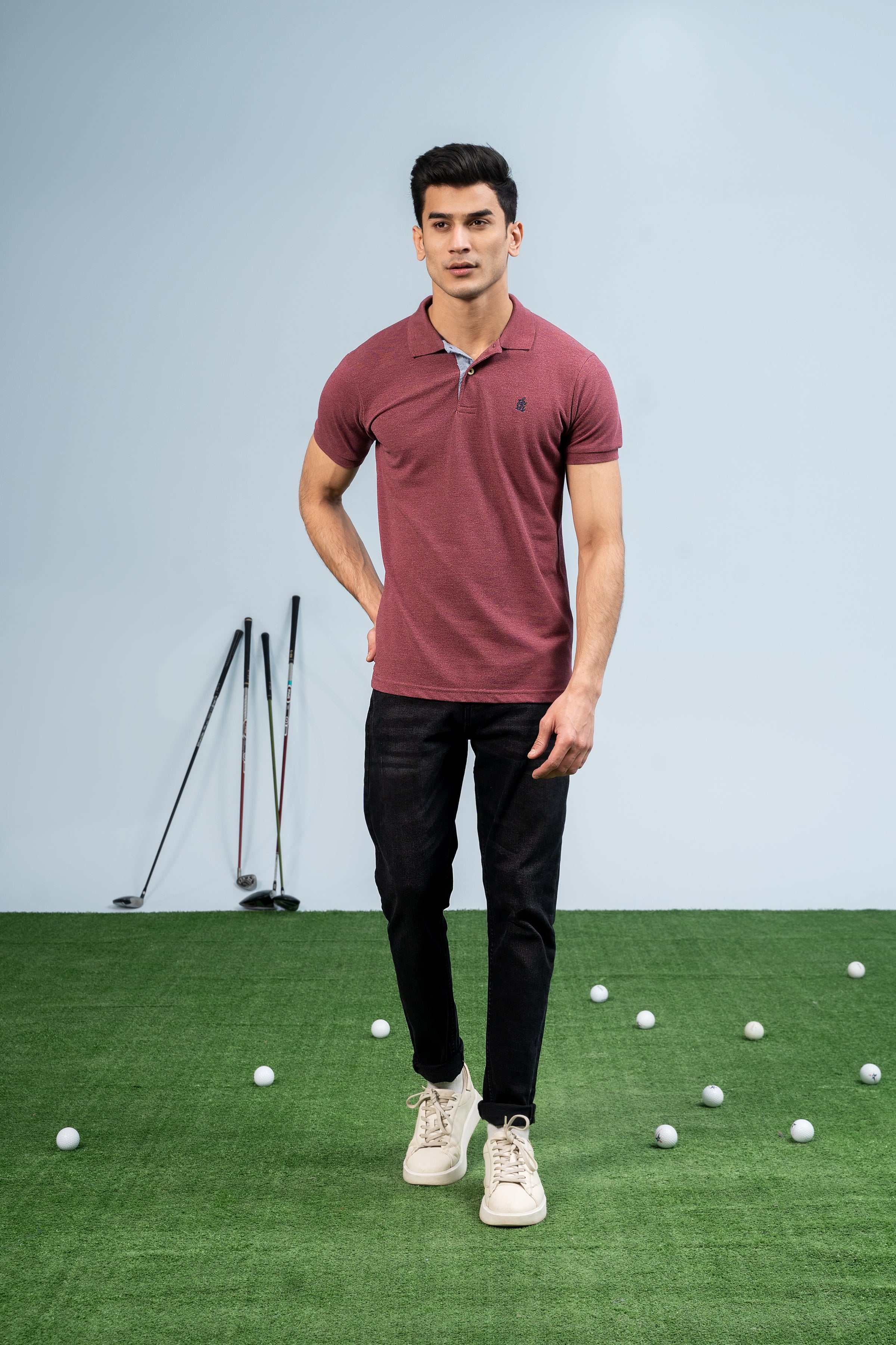 CLASSIC POLO MAROON at Charcoal Clothing
