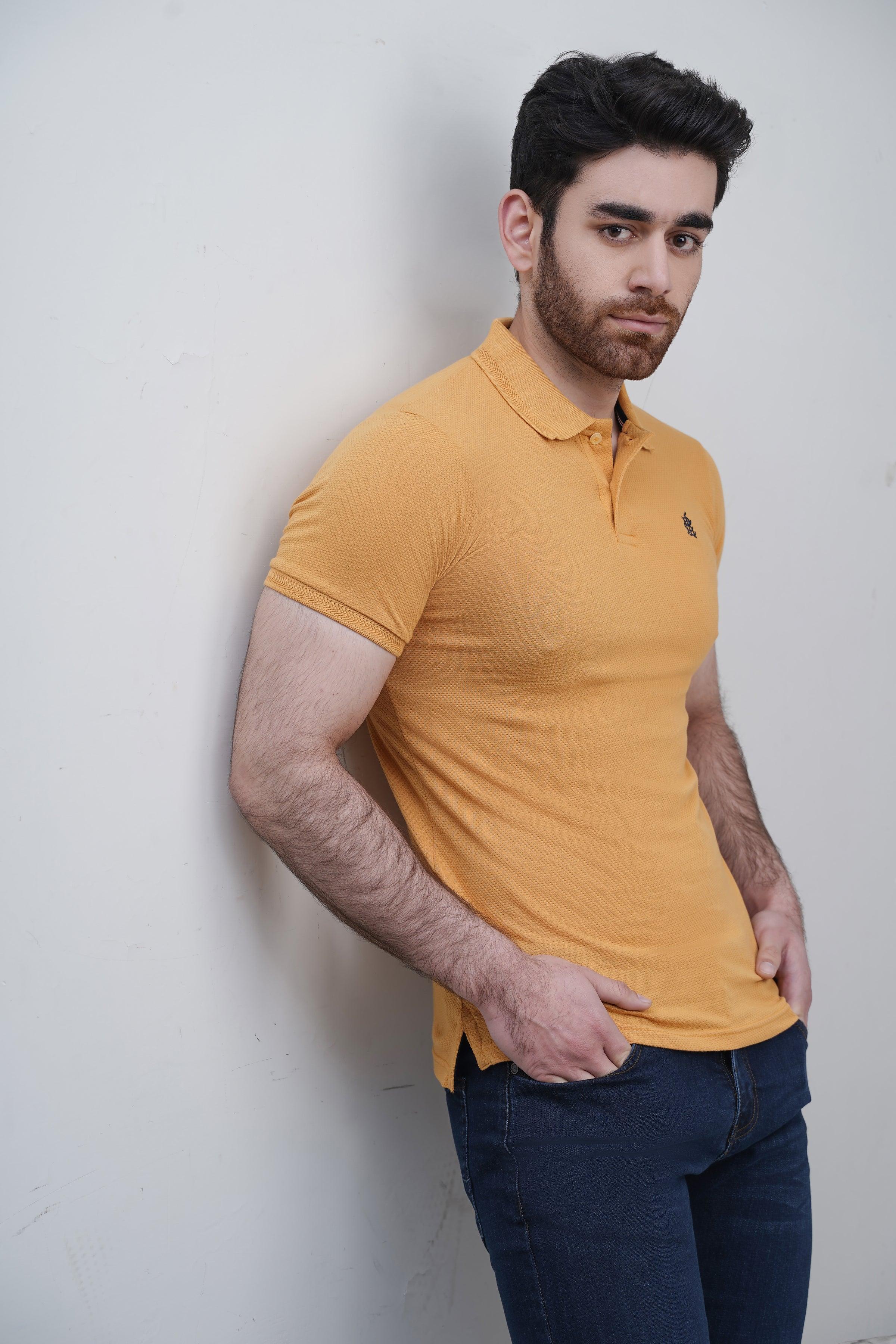 CLASSIC POLO MUSTARD at Charcoal Clothing