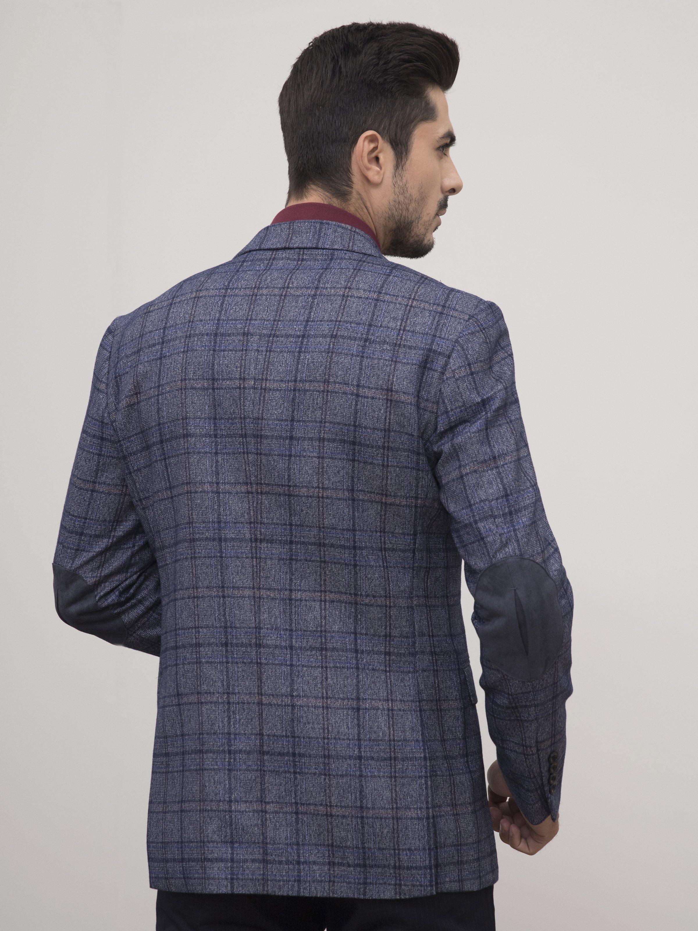 COAT 2 BUTTON SLIM FIT BLUE GREY at Charcoal Clothing