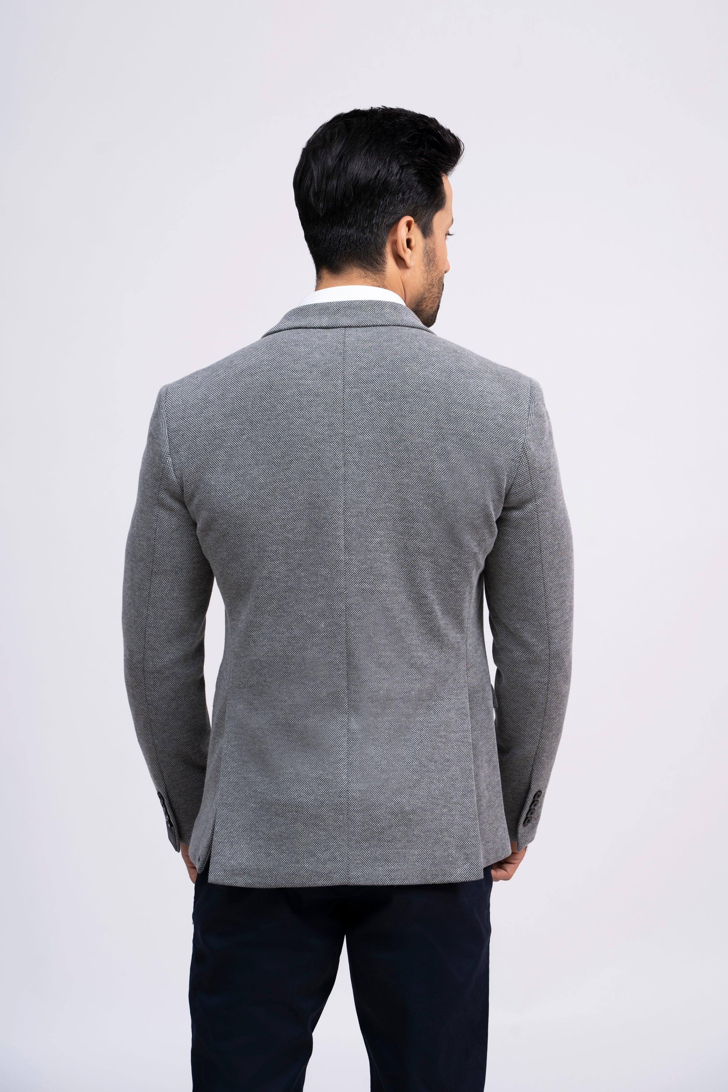 COAT SLIM FIT GREY at Charcoal Clothing