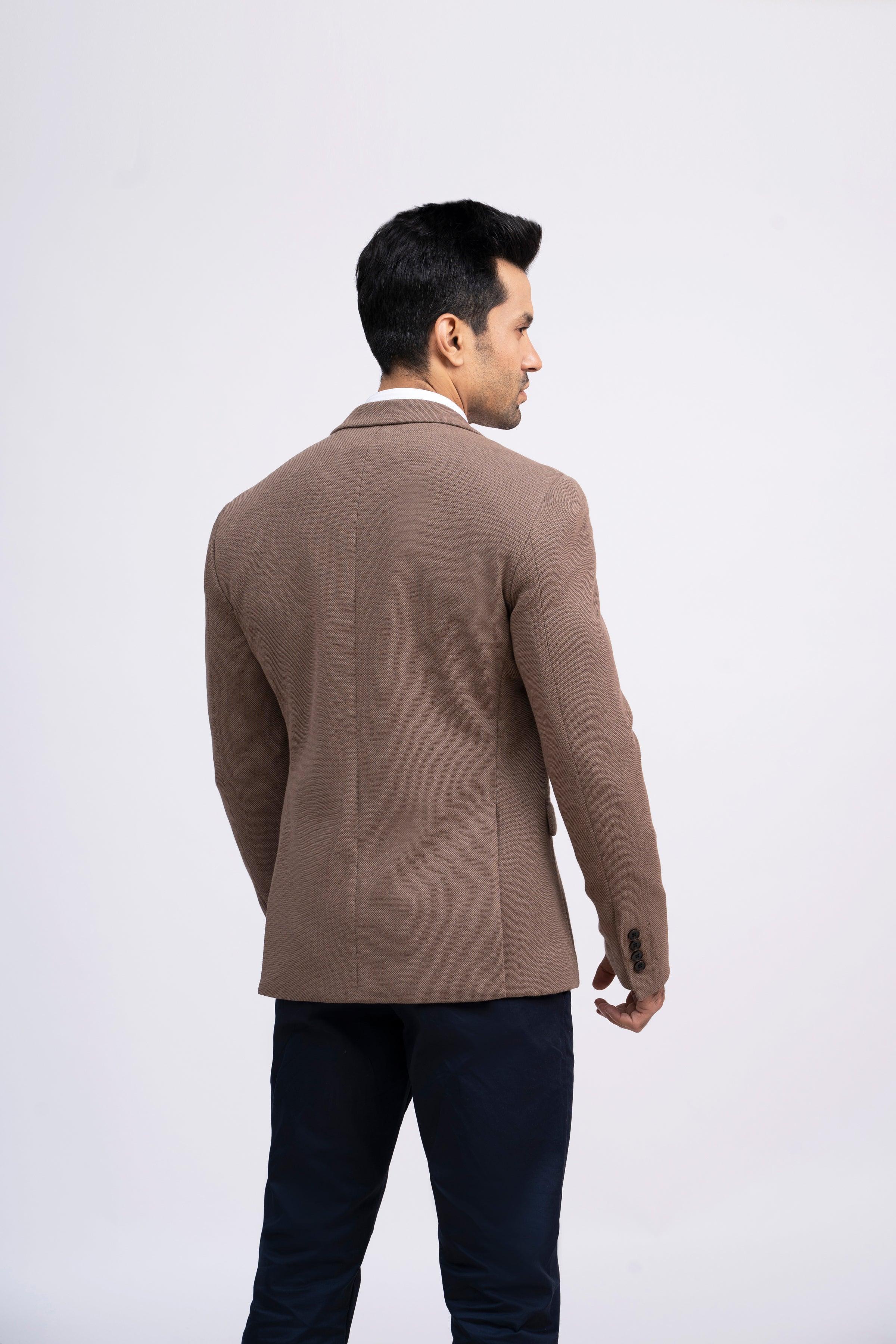 COAT SLIM FIT KHAKI at Charcoal Clothing