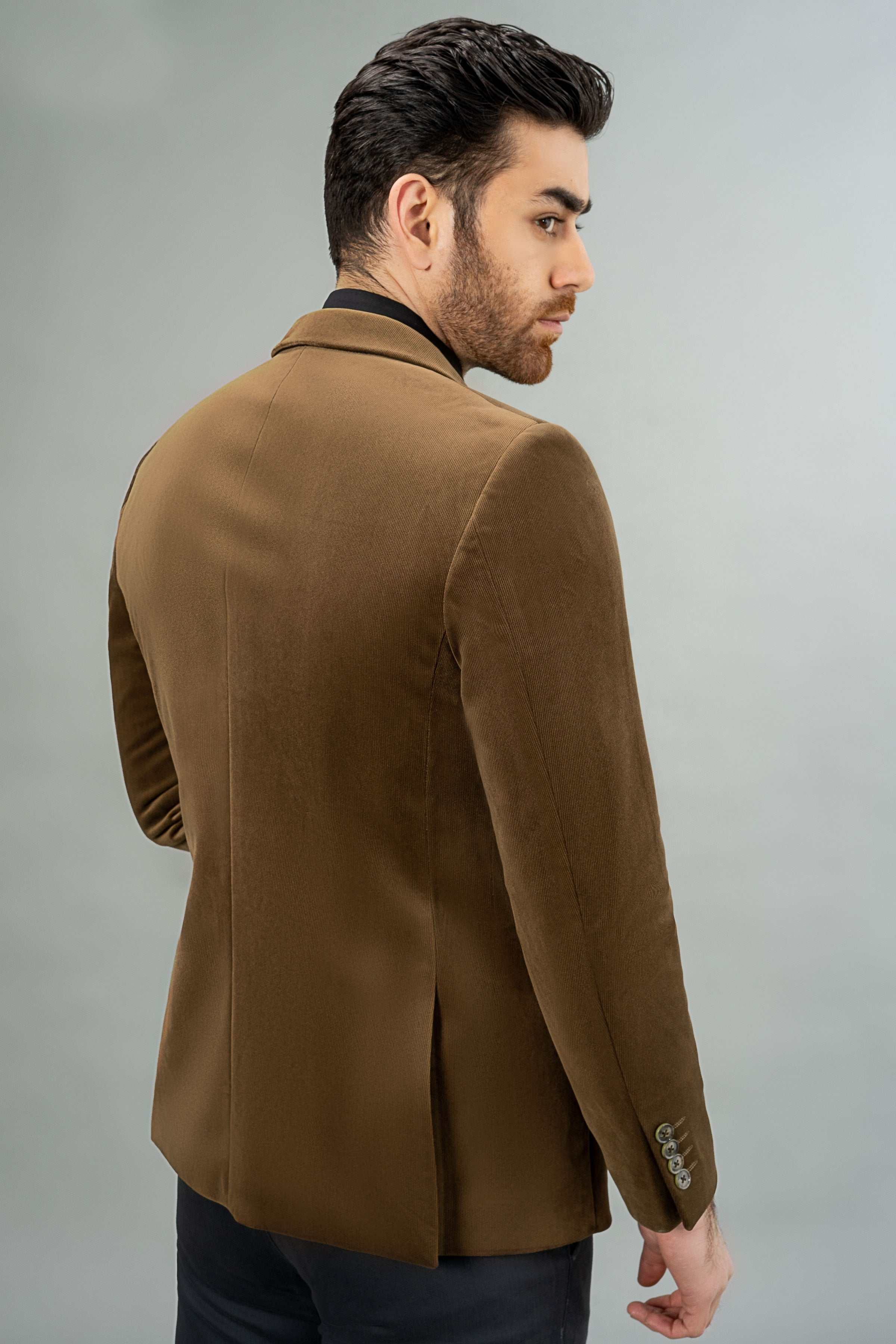 CORDUROY CASUAL COAT MEHNDI at Charcoal Clothing