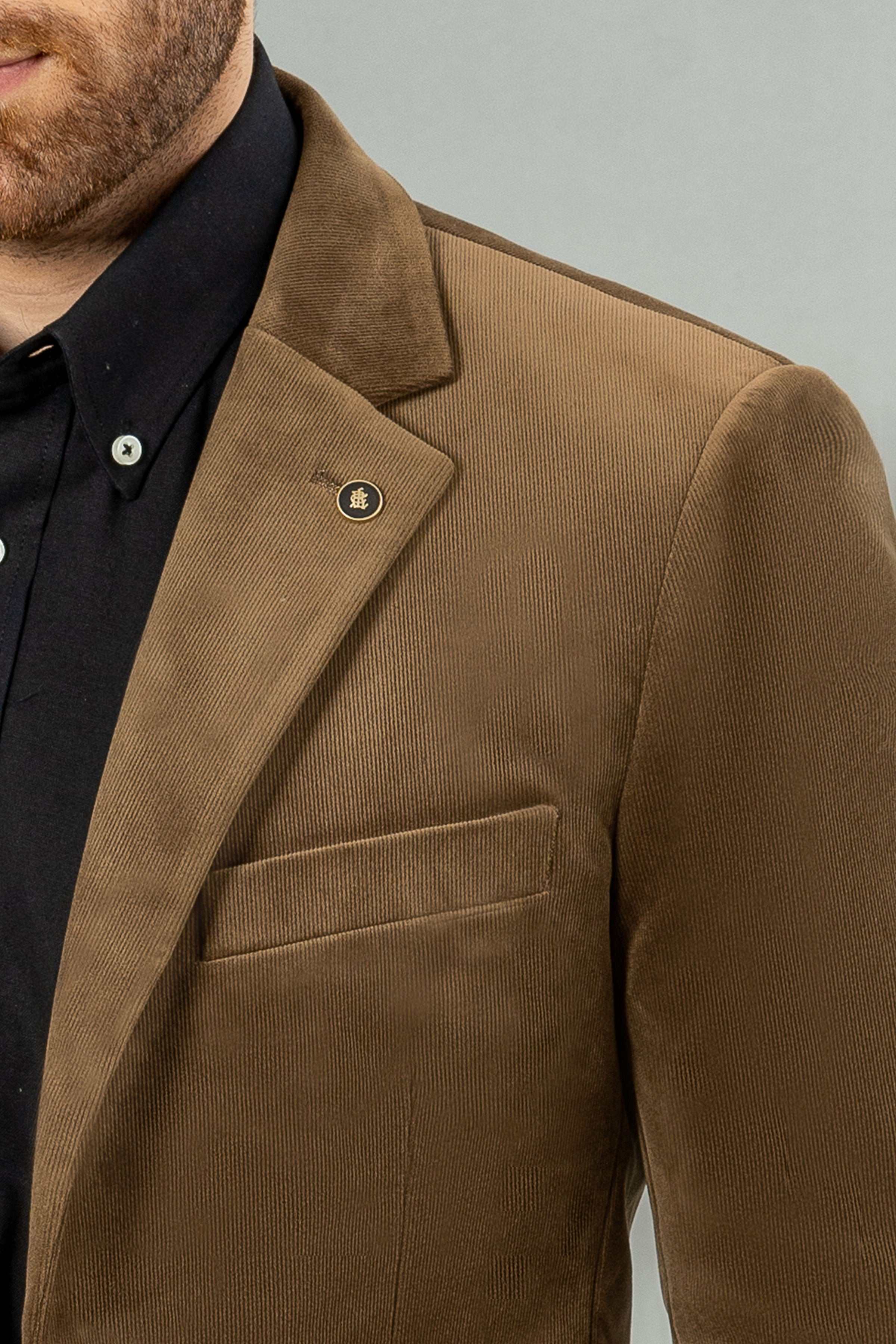 CORDUROY CASUAL COAT MEHNDI at Charcoal Clothing