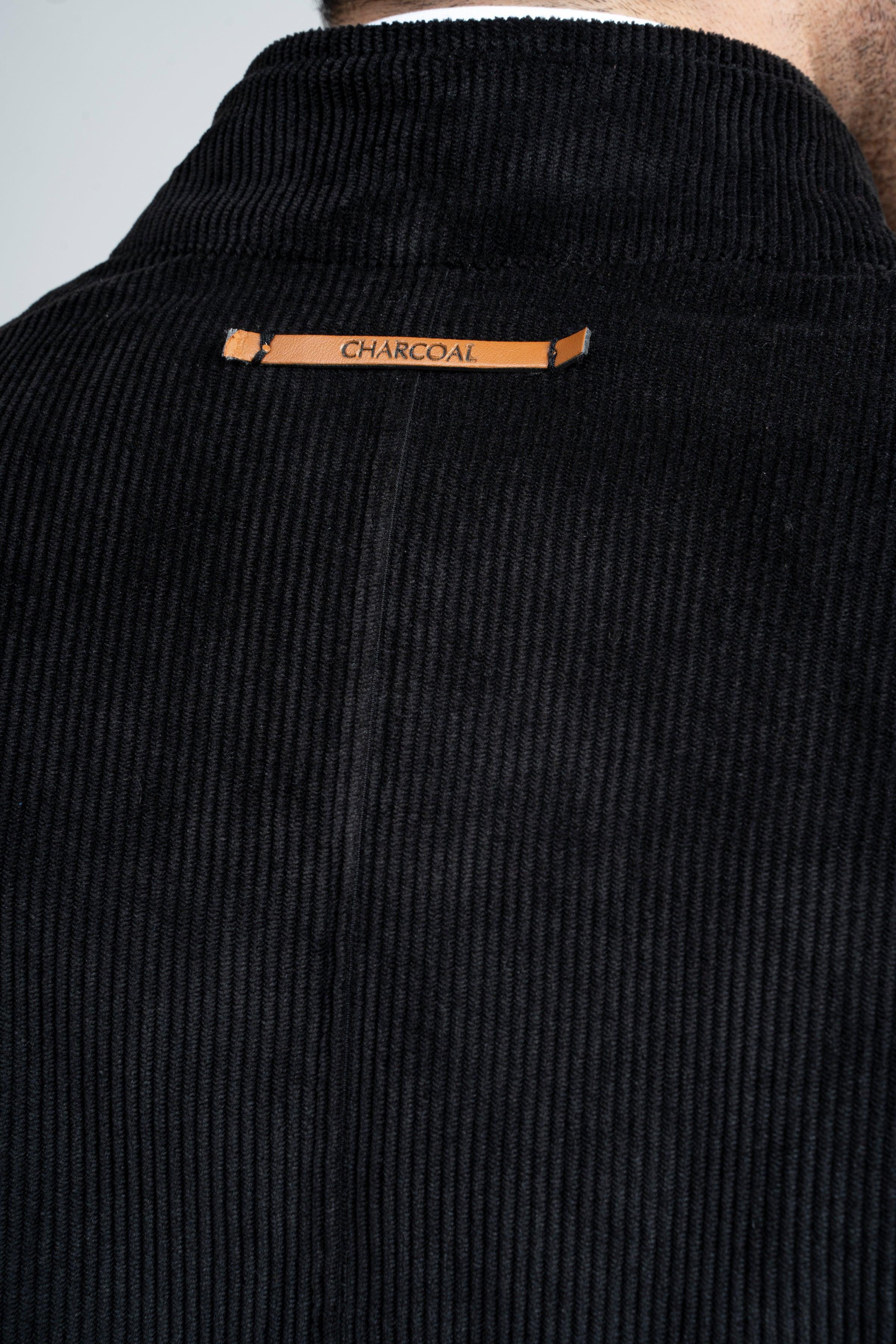 CORDUROY JACKET F/S BLACK at Charcoal Clothing