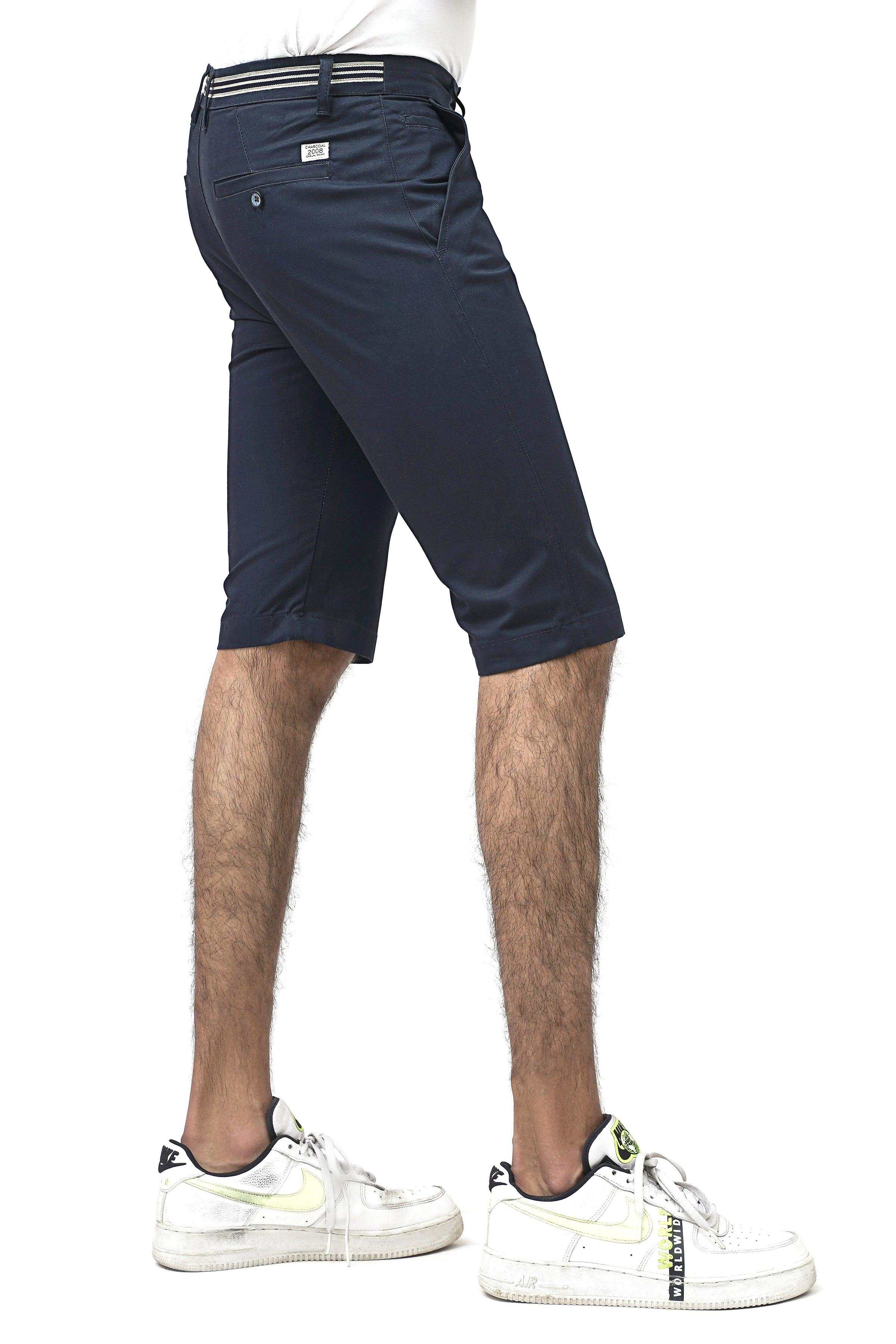 CROSS POCKET CHINO NAVY SHORTS at Charcoal Clothing
