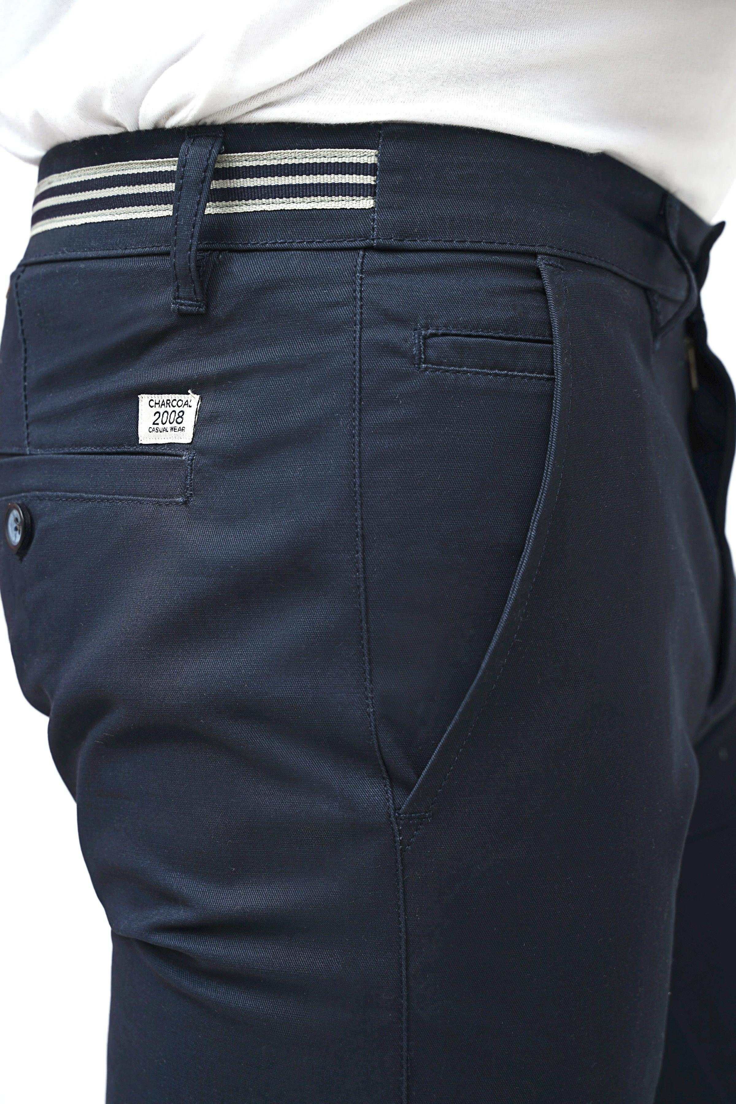 CROSS POCKET CHINO NAVY SHORTS at Charcoal Clothing