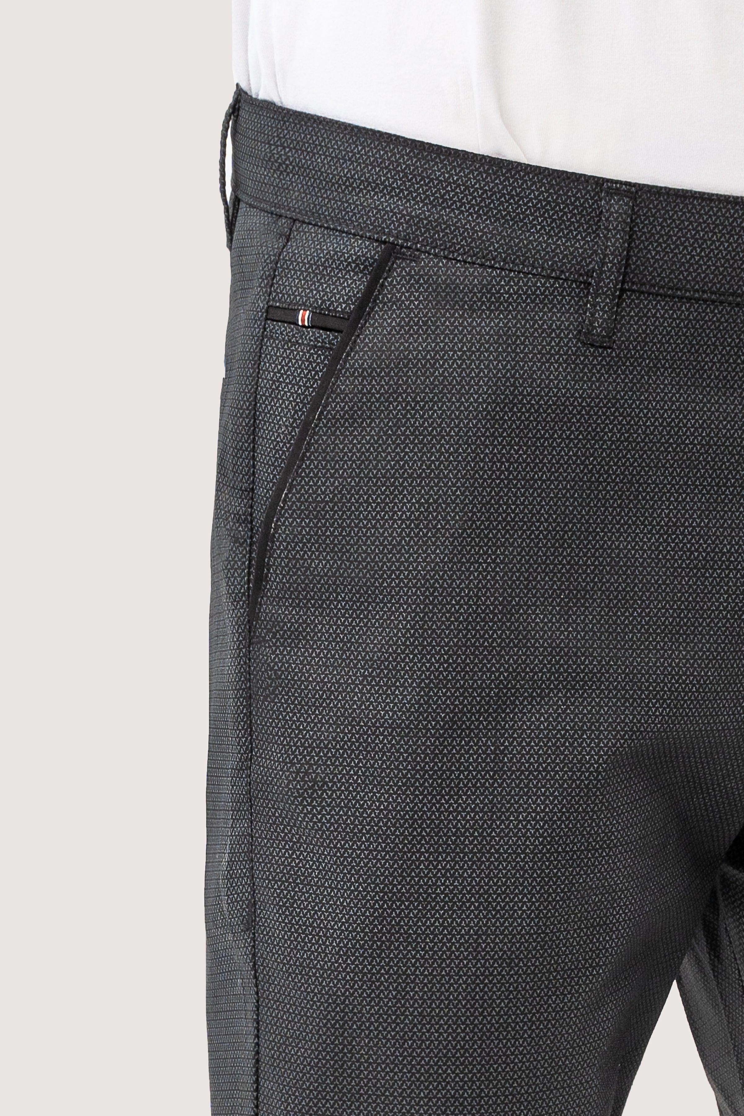 CROSS POCKET PRINTED PANT BLACK at Charcoal Clothing