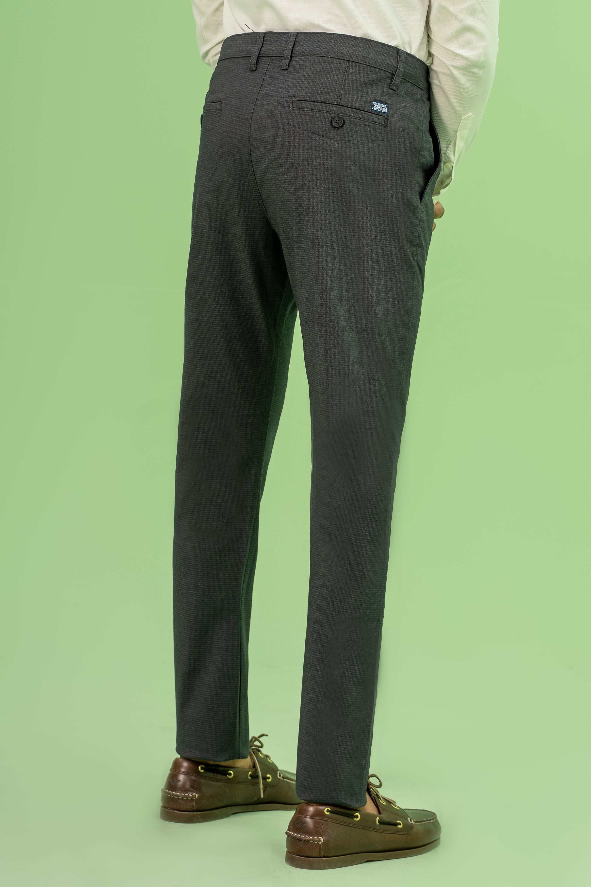 CROSS POCKET SELF TEXTURED PANT CHARCOAL at Charcoal Clothing