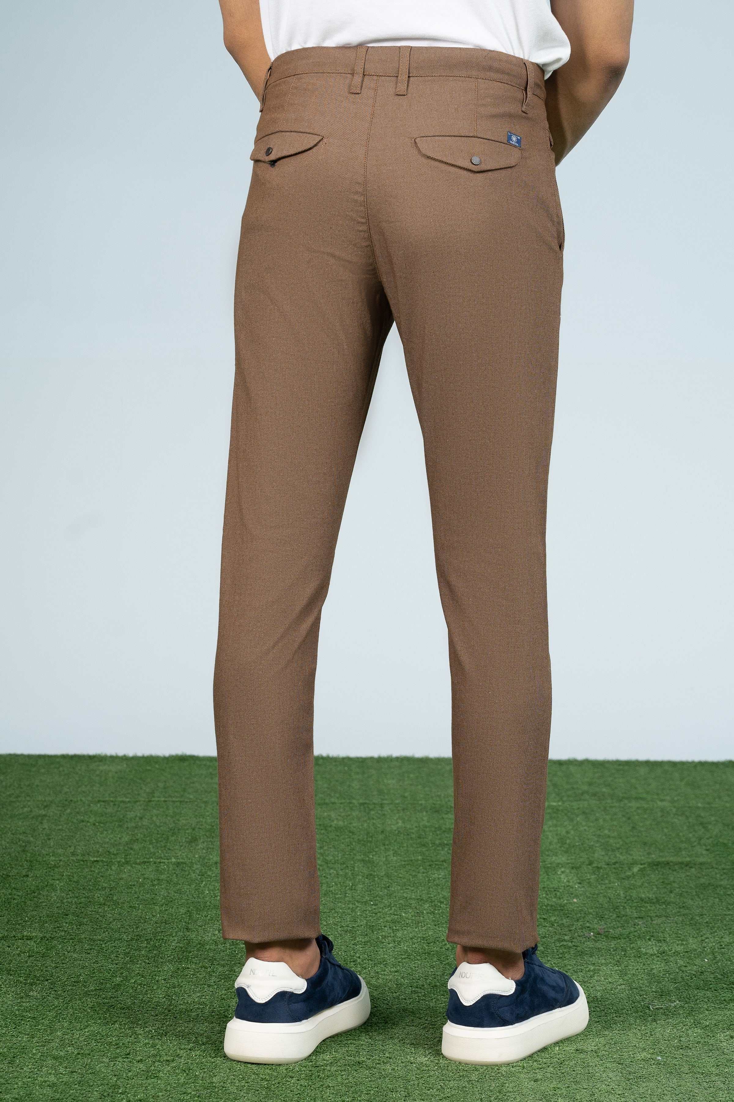 CROSS POCKET TEXTURED PANT CAMEL at Charcoal Clothing