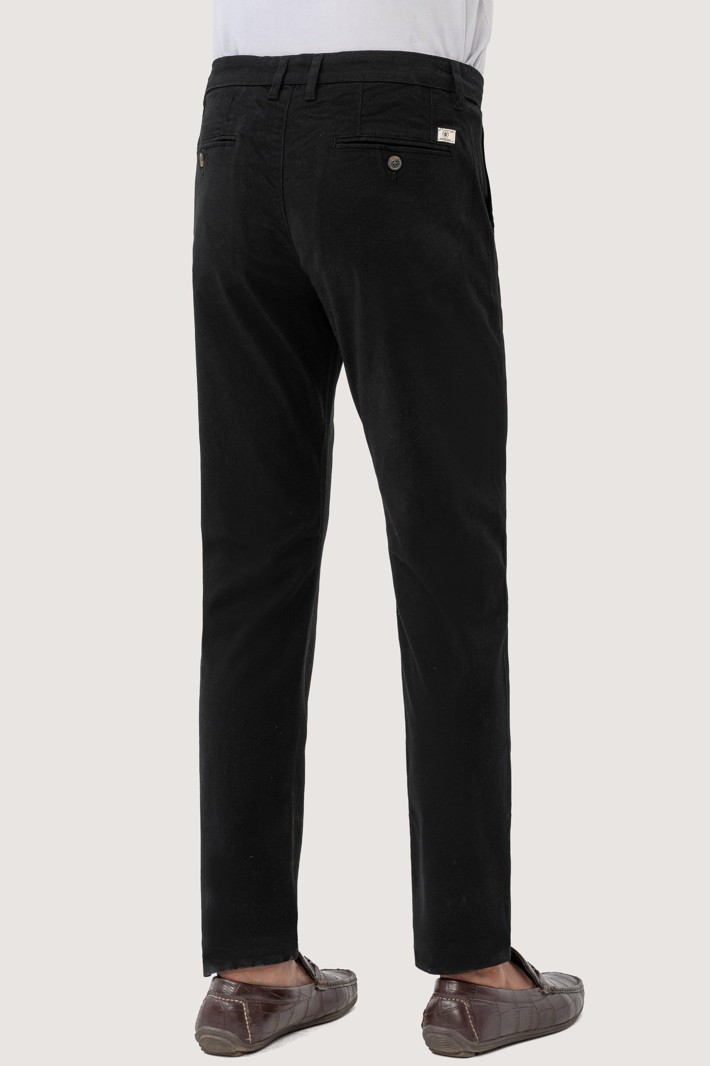CROSS POCKET TWILL SLIMFIT PANT BLACK at Charcoal Clothing