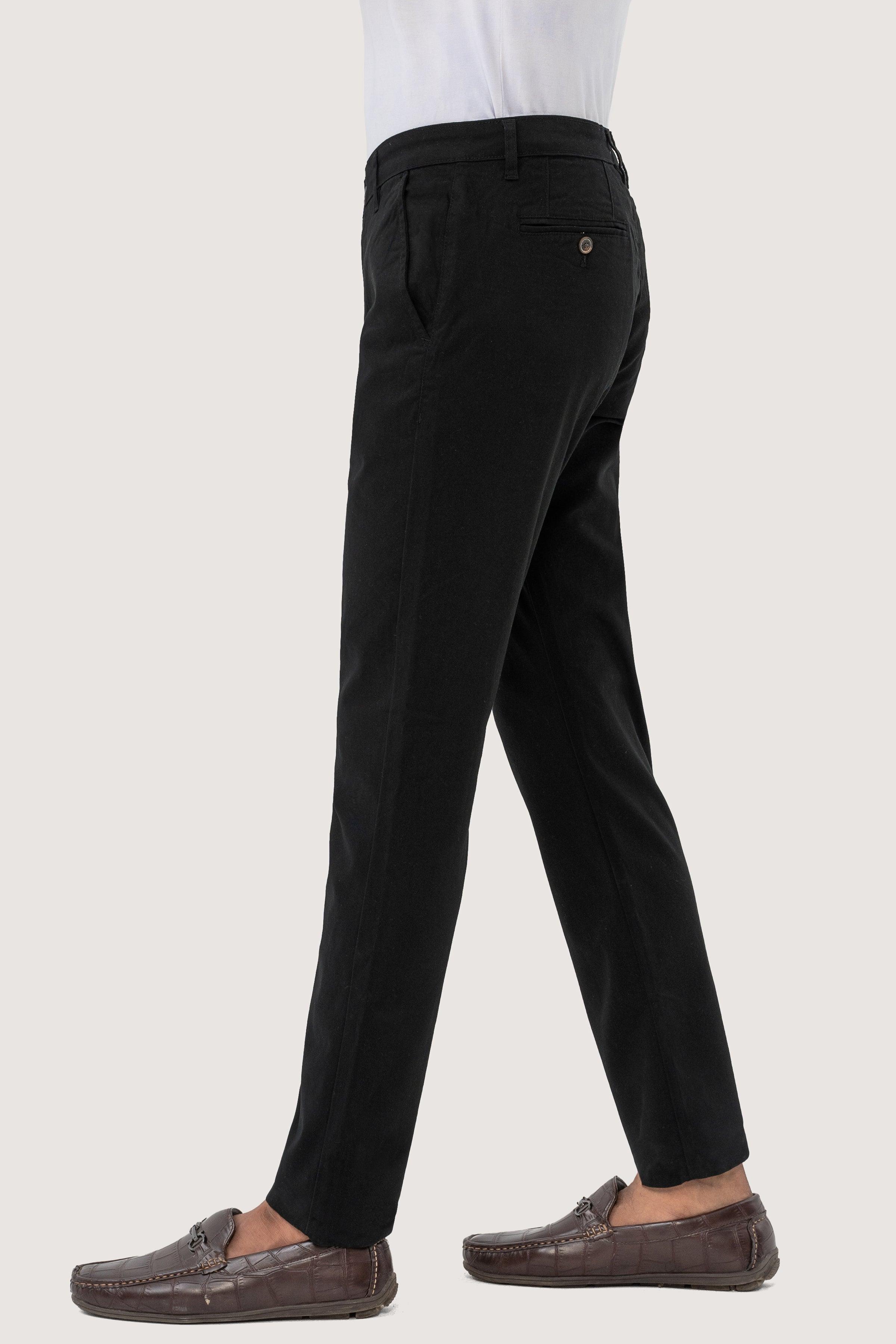 CROSS POCKET TWILL SLIMFIT PANT BLACK at Charcoal Clothing