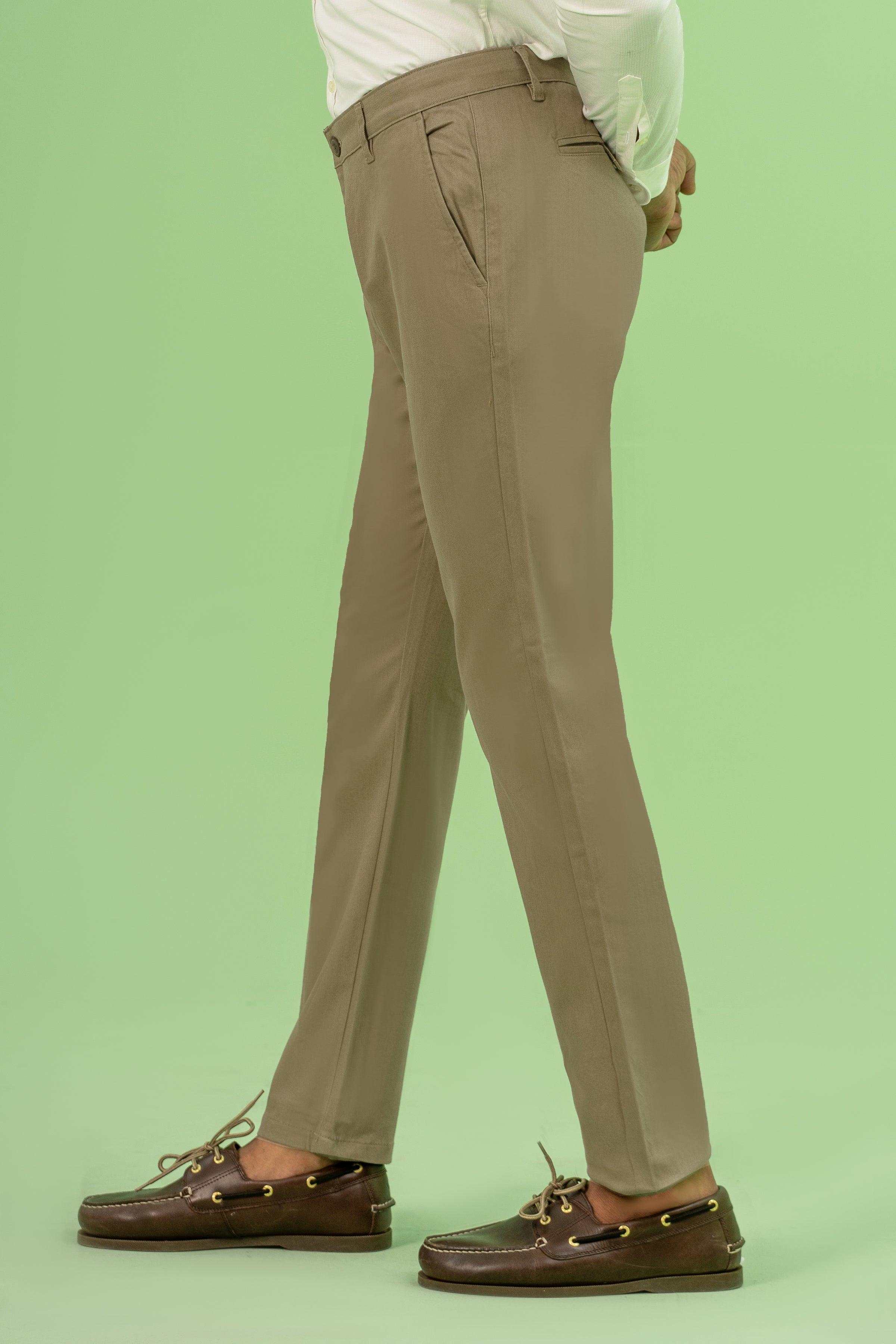 CROSS POCKET TWILL SLIMFIT PANT KHAKI at Charcoal Clothing