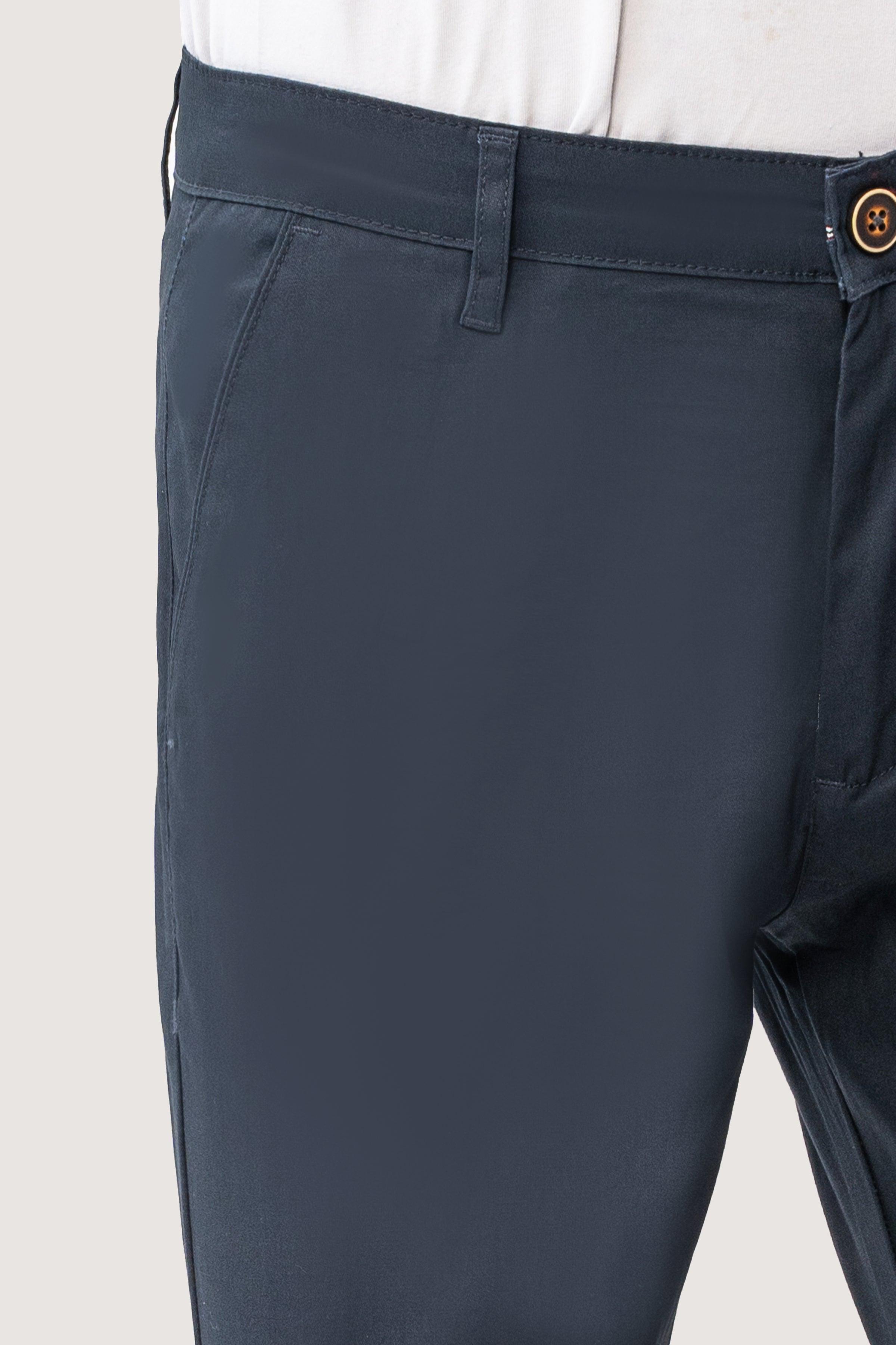 CROSS POCKET TWILL SLIMFIT PANT NAVY at Charcoal Clothing