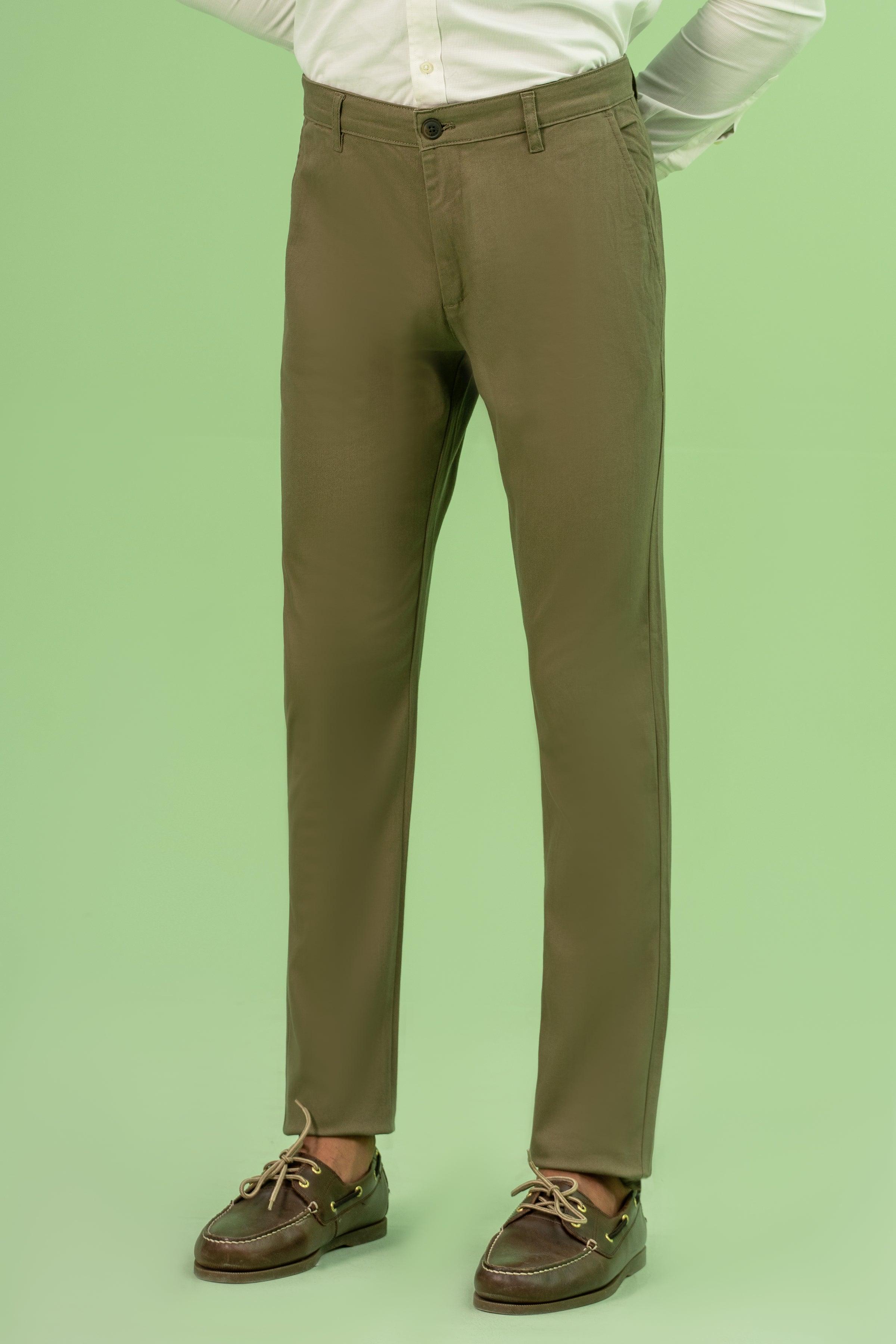 CROSS POCKET TWILL SLIMFIT PANT OLIVE at Charcoal Clothing