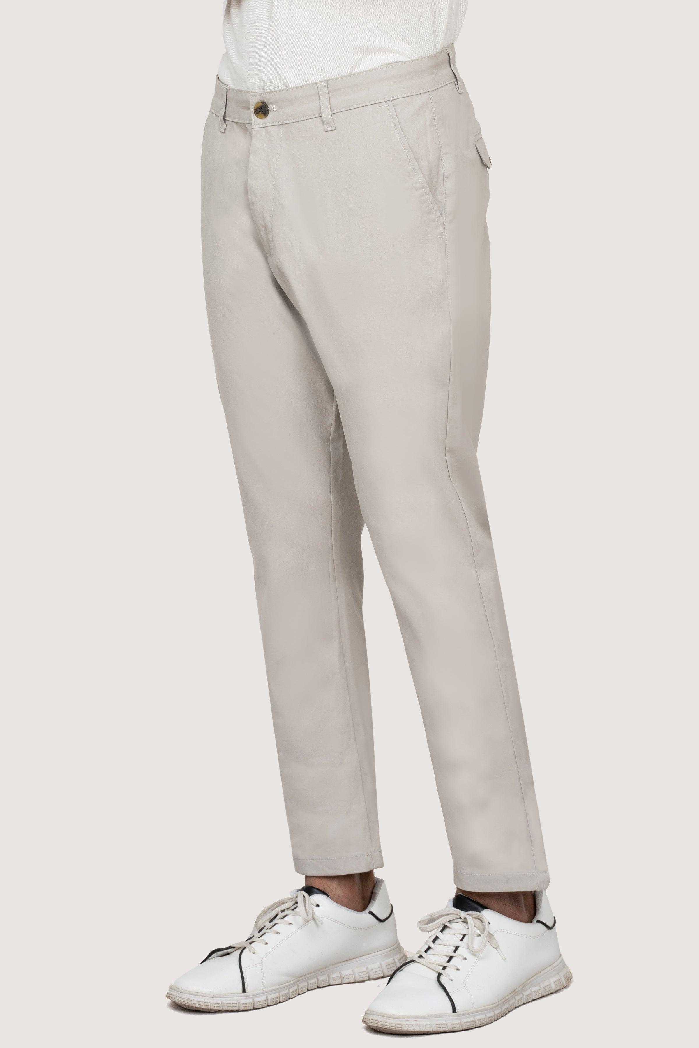 CROSS POCKET TWILL SLIMFIT PANT STONE at Charcoal Clothing