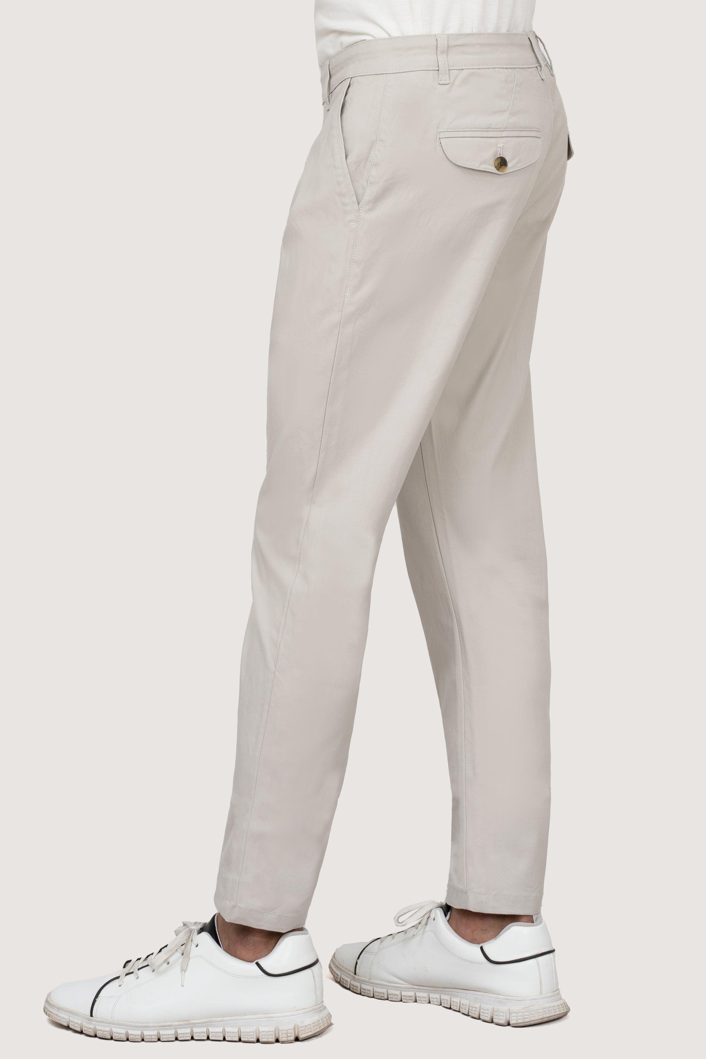 CROSS POCKET TWILL SLIMFIT PANT STONE at Charcoal Clothing