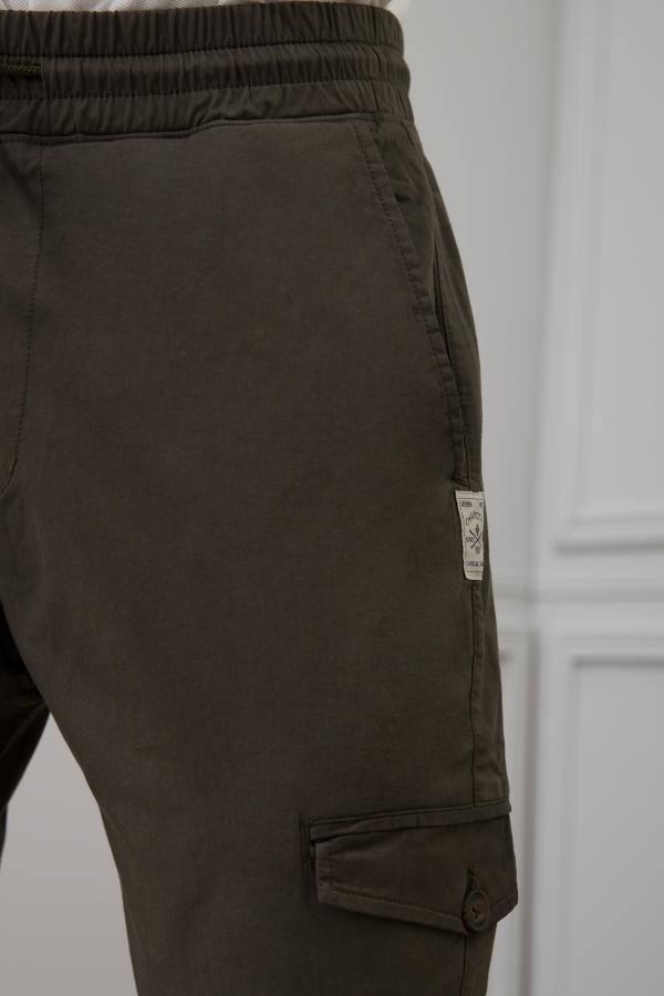 Cargo Trouser Slim Fit Olive at Charcoal Clothing