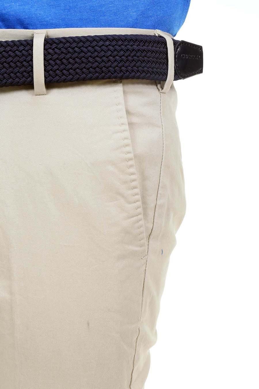 Casual Pant Cross Pocket Beige - Slim Fit at Charcoal Clothing