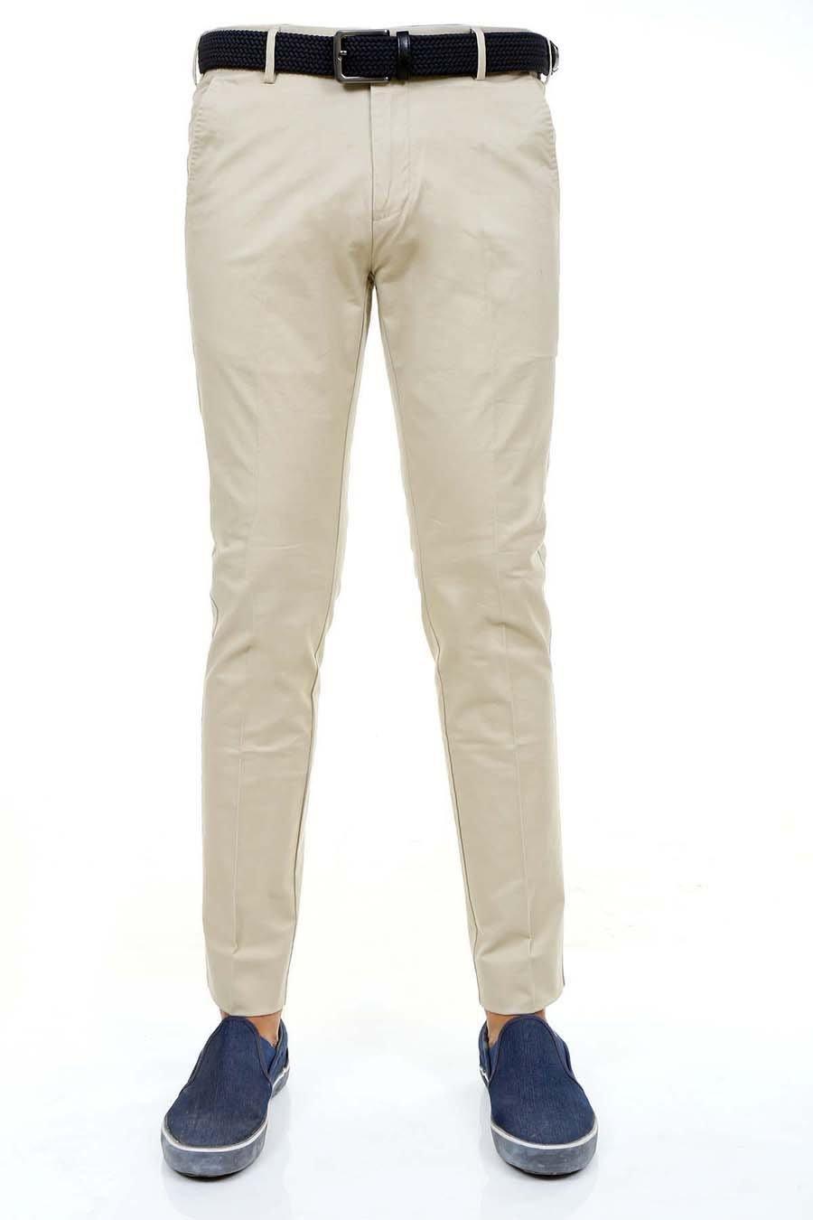 Casual Pant Cross Pocket Beige - Slim Fit at Charcoal Clothing