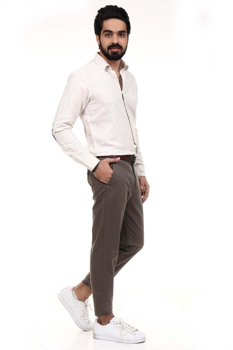 Casual Pant Cross Pocket Brown at Charcoal Clothing