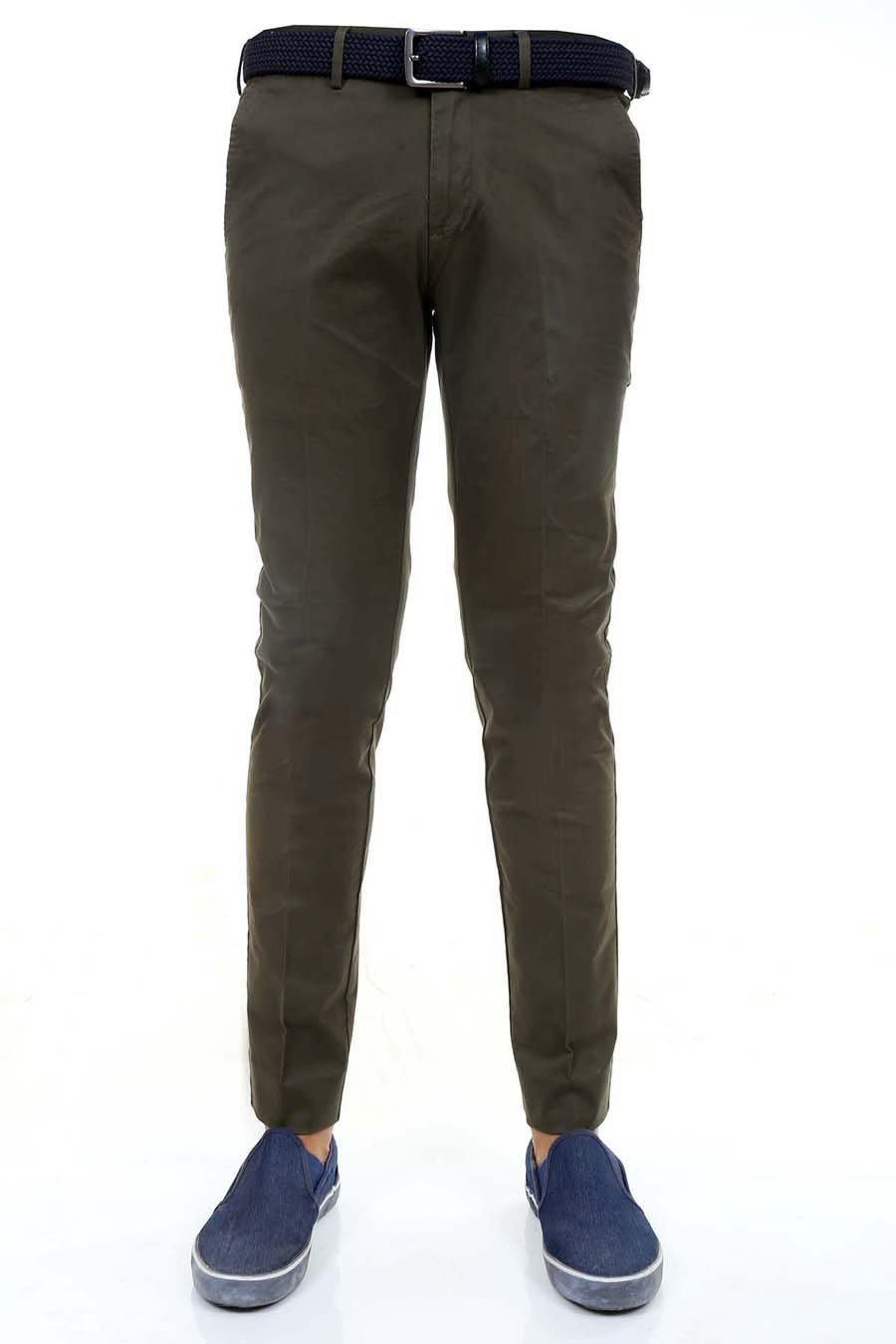 Casual Pant Cross Pocket Olive - Slim Fit at Charcoal Clothing