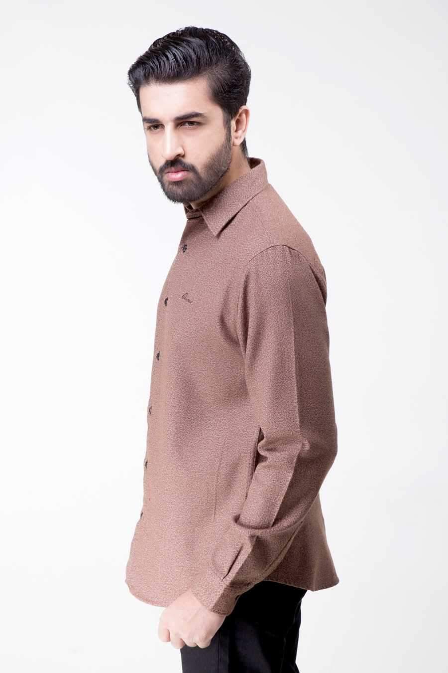 Casual Shirt FULL Sleeve Brown WINTER at Charcoal Clothing
