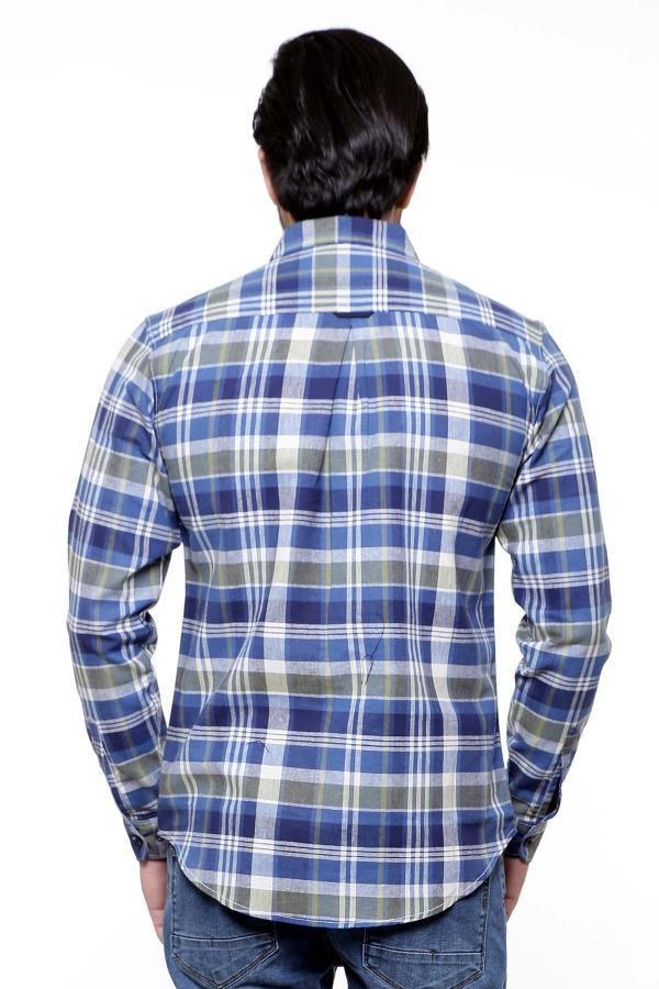 Casual Shirt Full Sleeve BLUE CHECK SLIM FIT at Charcoal Clothing