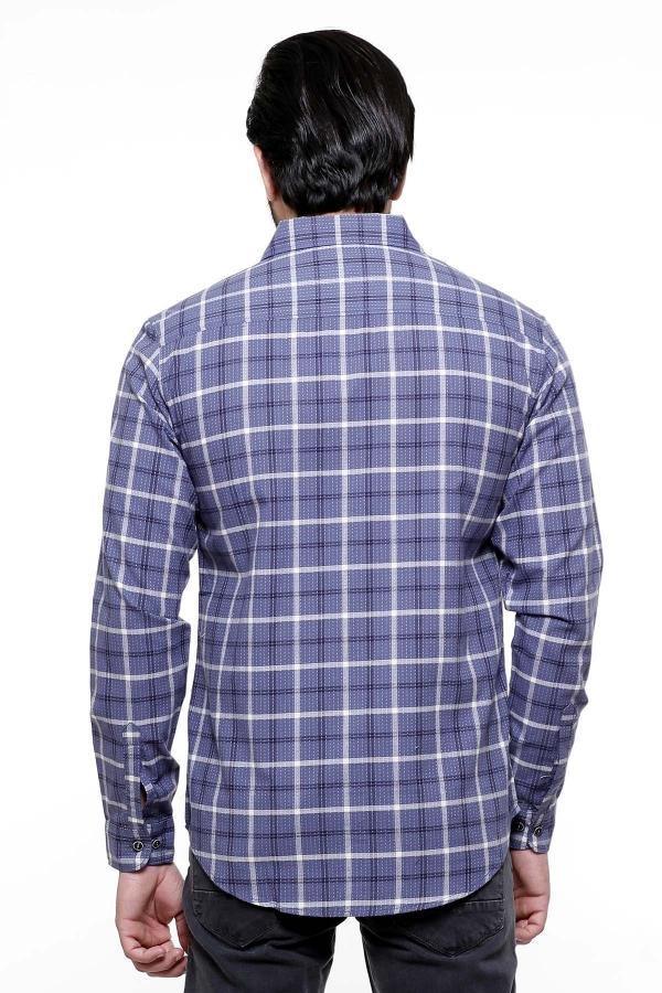 Casual Shirt Full Sleeve BLUE CHECK SLIM FIT at Charcoal Clothing