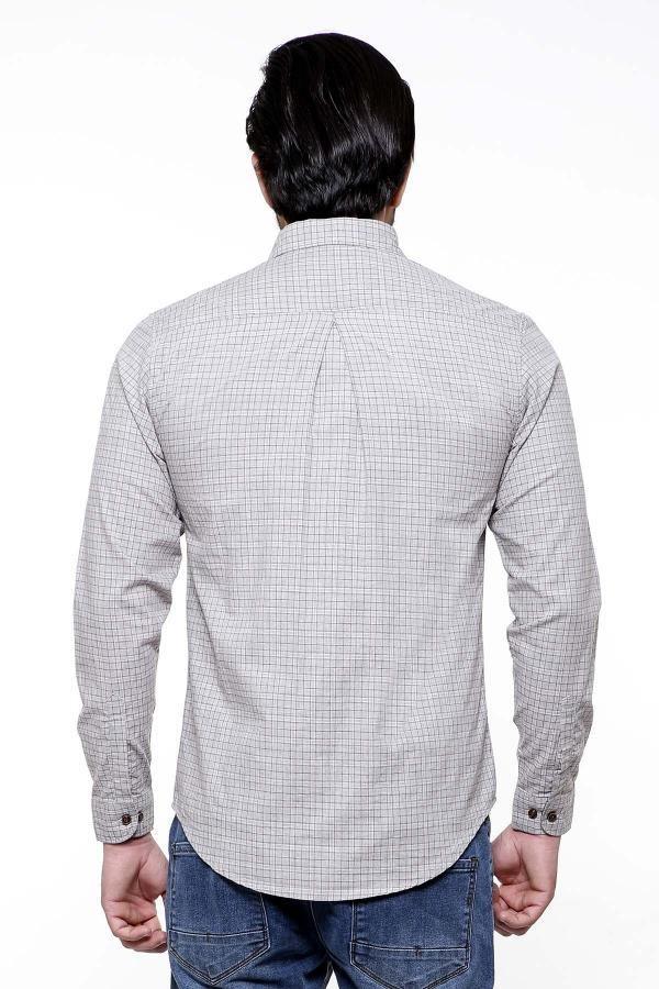 Casual Shirt Full Sleeve GREY CHECK SLIM FIT at Charcoal Clothing
