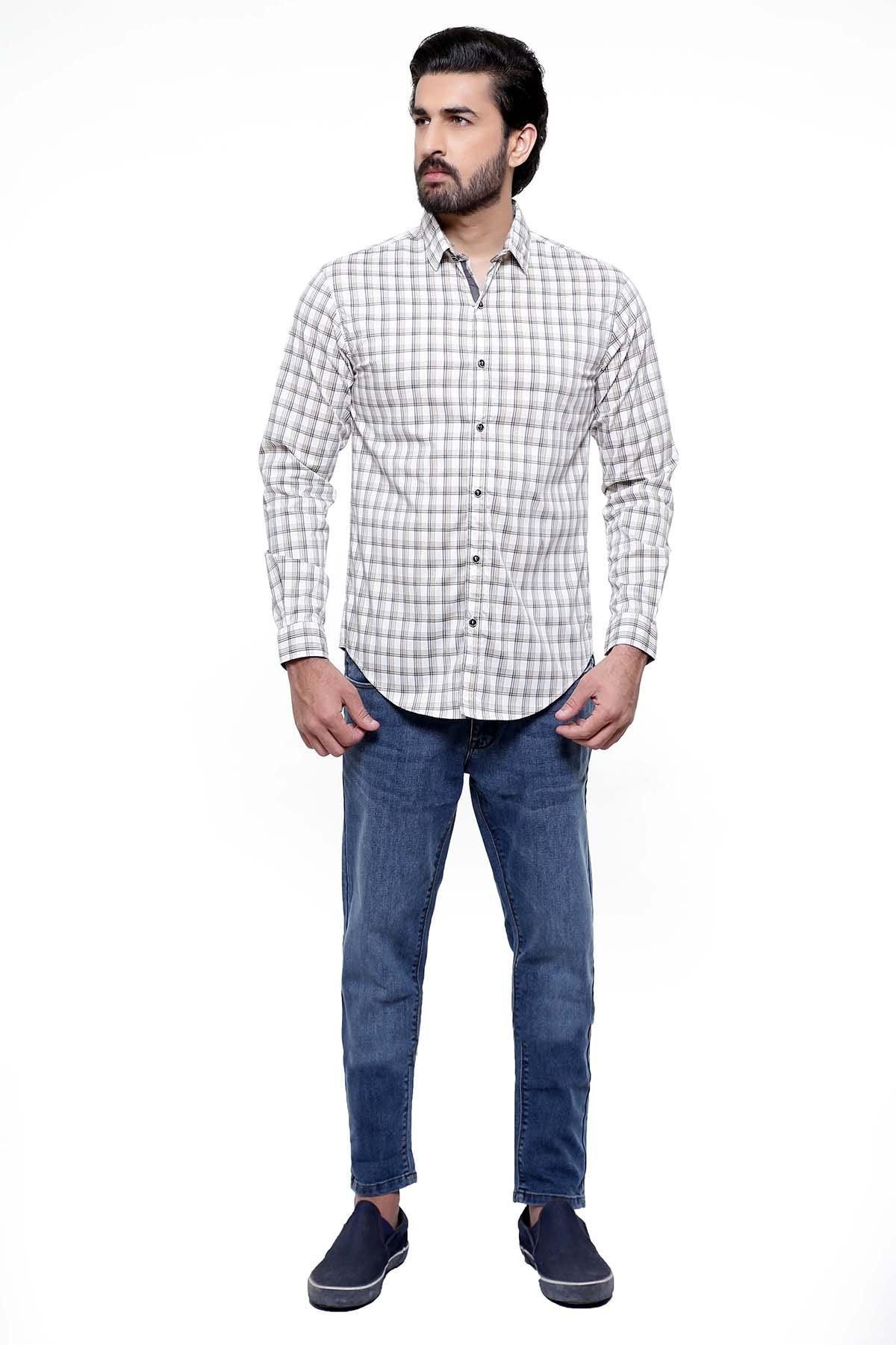 Casual Shirt Full Sleeve OFF WHITE SLIM FIT at Charcoal Clothing