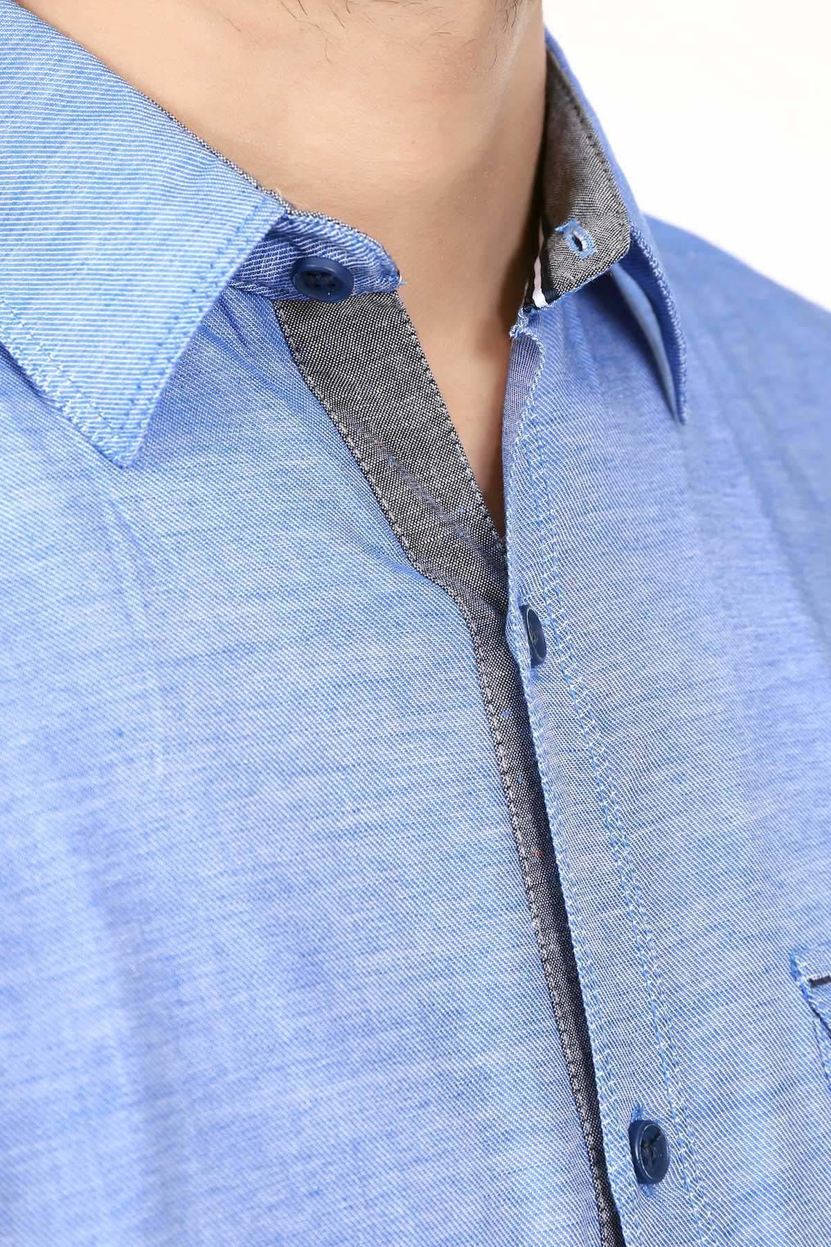 Casual Shirt Full Sleeves Blue at Charcoal Clothing