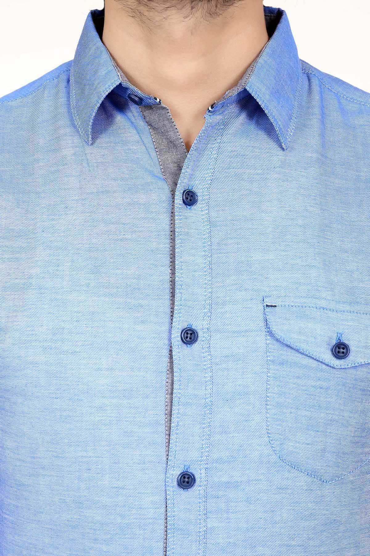 Casual Shirt Full Sleeves Blue at Charcoal Clothing
