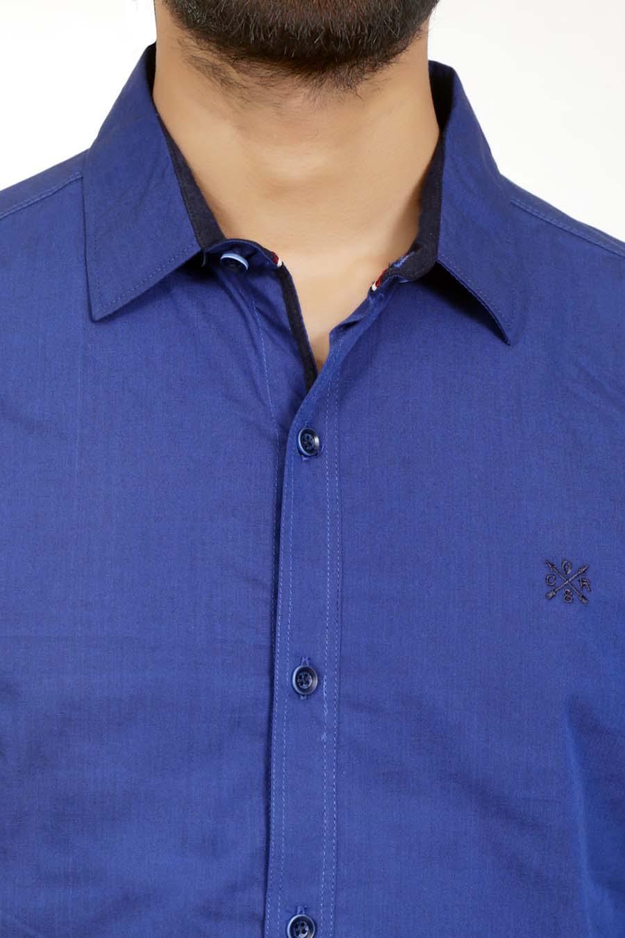 Casual Shirt Full Sleeves Royal Blue at Charcoal Clothing