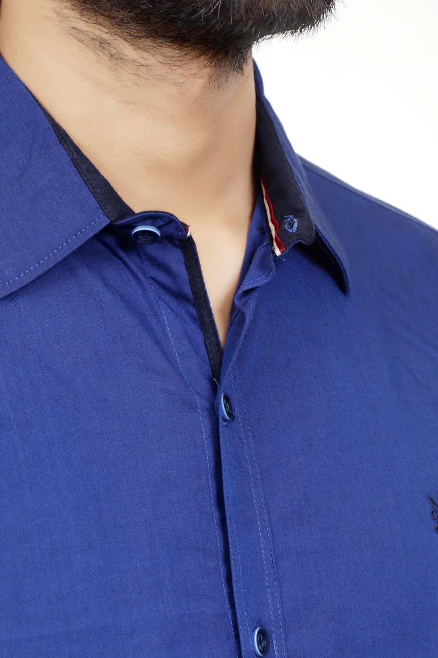 Casual Shirt Full Sleeves Royal Blue at Charcoal Clothing