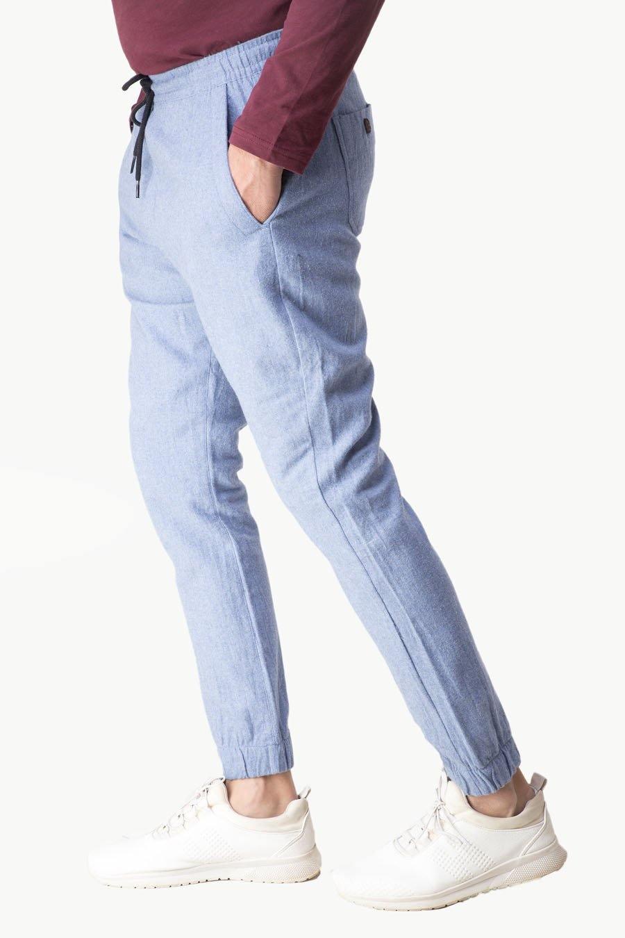Casual Trouser Wool Sky Blue at Charcoal Clothing