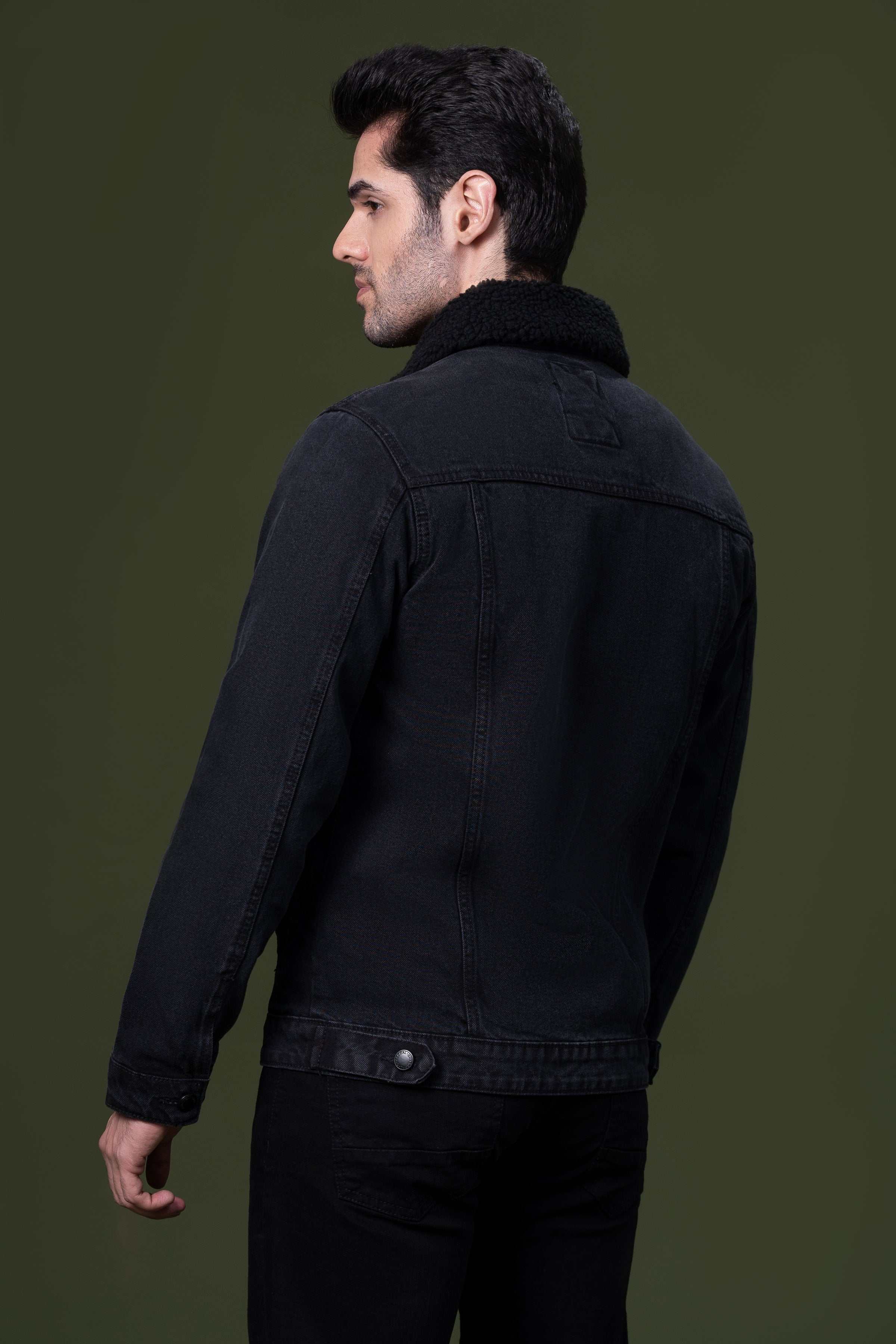 Black Collared Faux Fur Jacket, Men Short Fake Fur Jacket, Winter Furry Coat  With Collar - Etsy