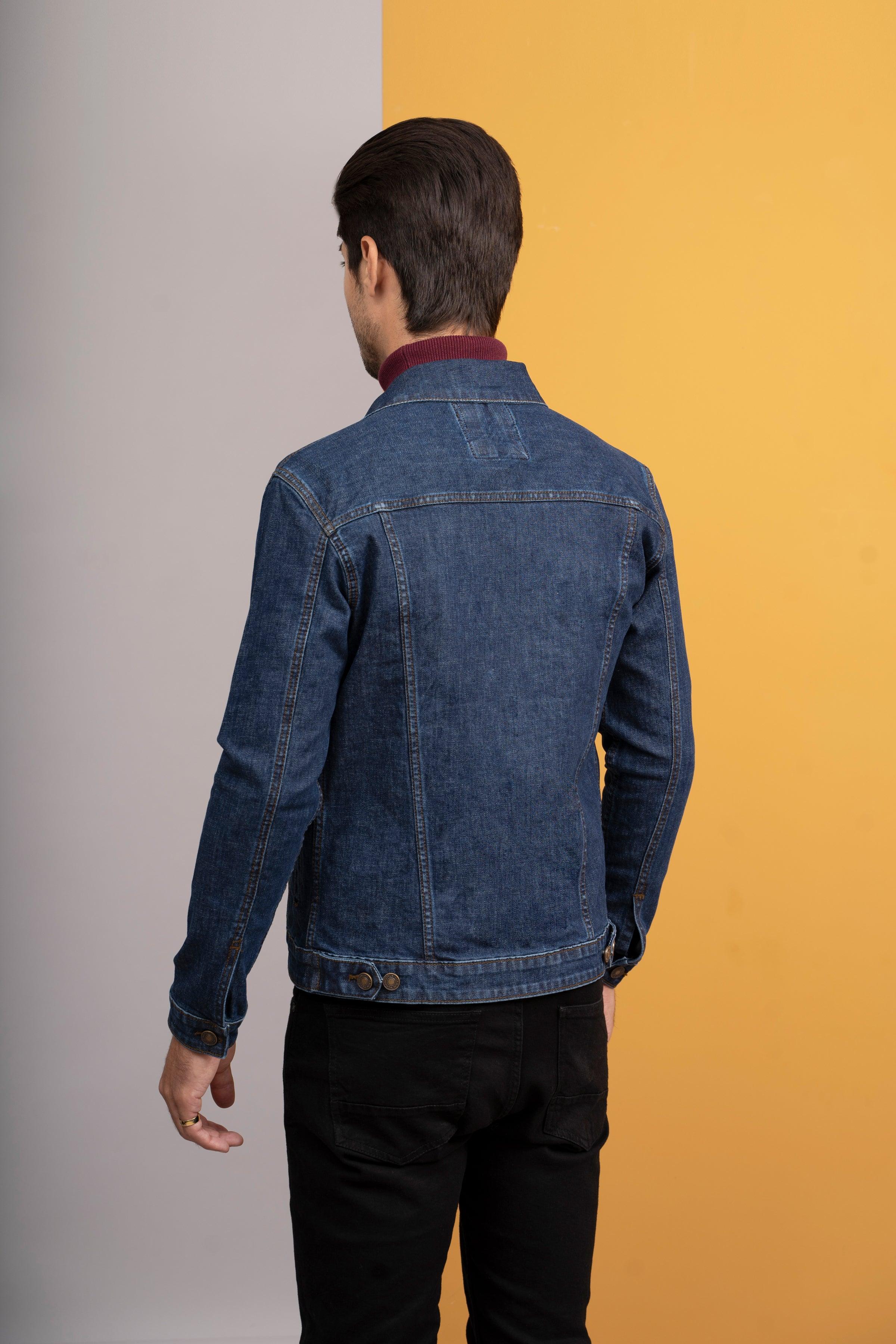 DENIM JACKET F/S DARK BLUE at Charcoal Clothing