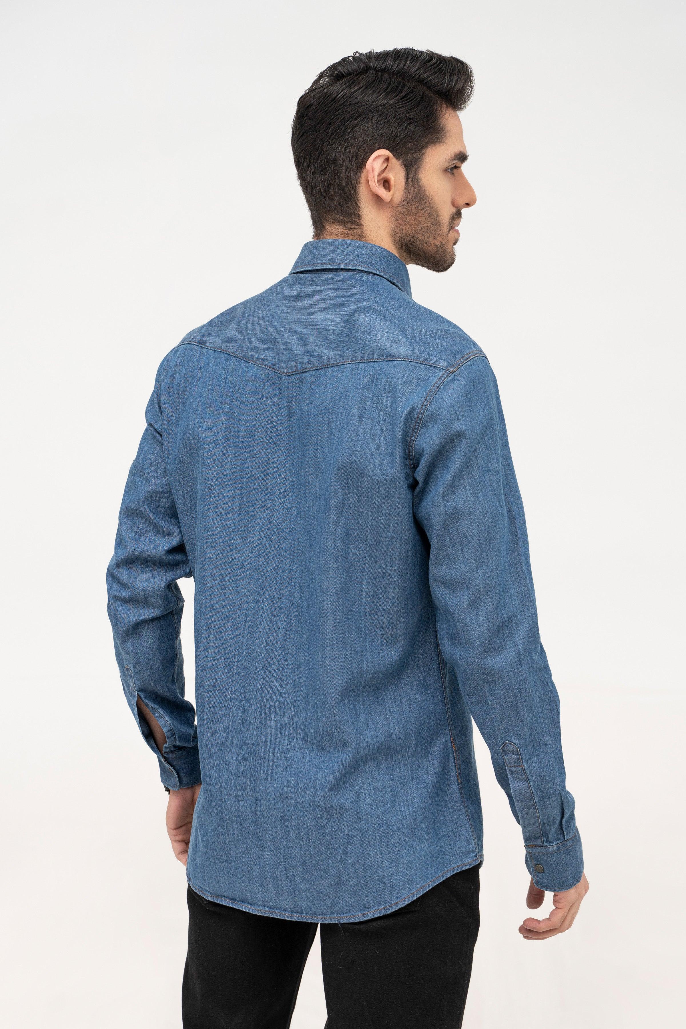 DENIM SHIRT LIGHT BLUE at Charcoal Clothing