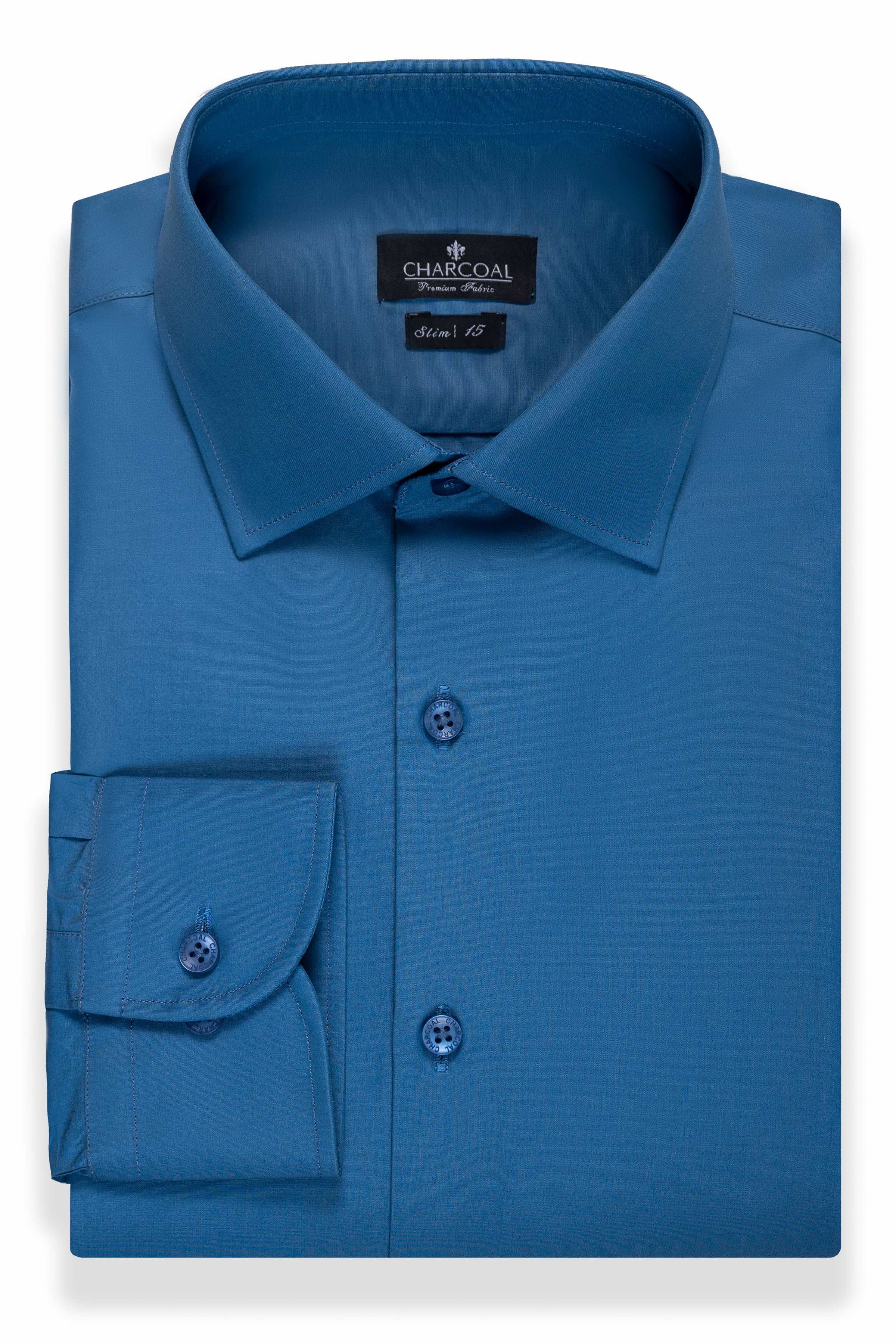 DRESS SHIRT BLUE GREY at Charcoal Clothing