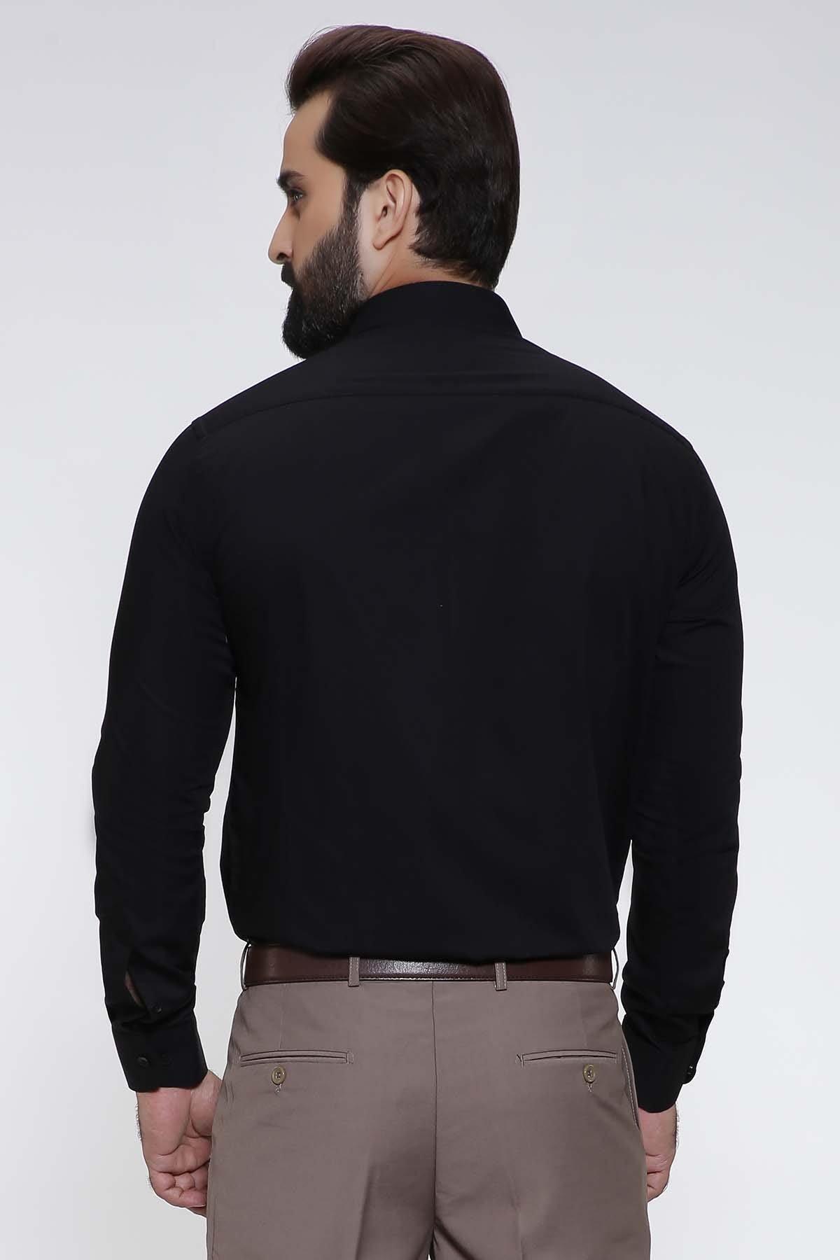 DRESS SHIRT FULL COLLAR BLACK at Charcoal Clothing