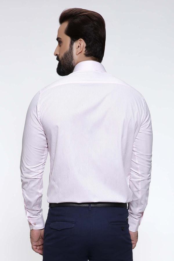 DRESS SHIRT FULL COLLAR PINK WHITE at Charcoal Clothing