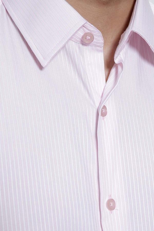DRESS SHIRT FULL COLLAR PINK WHITE at Charcoal Clothing