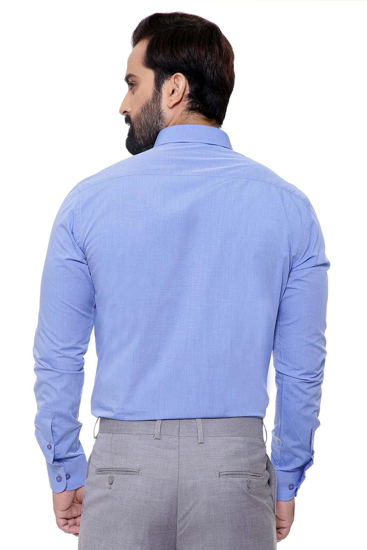 DRESS SHIRT FULL COLLAR SKY BLUE at Charcoal Clothing