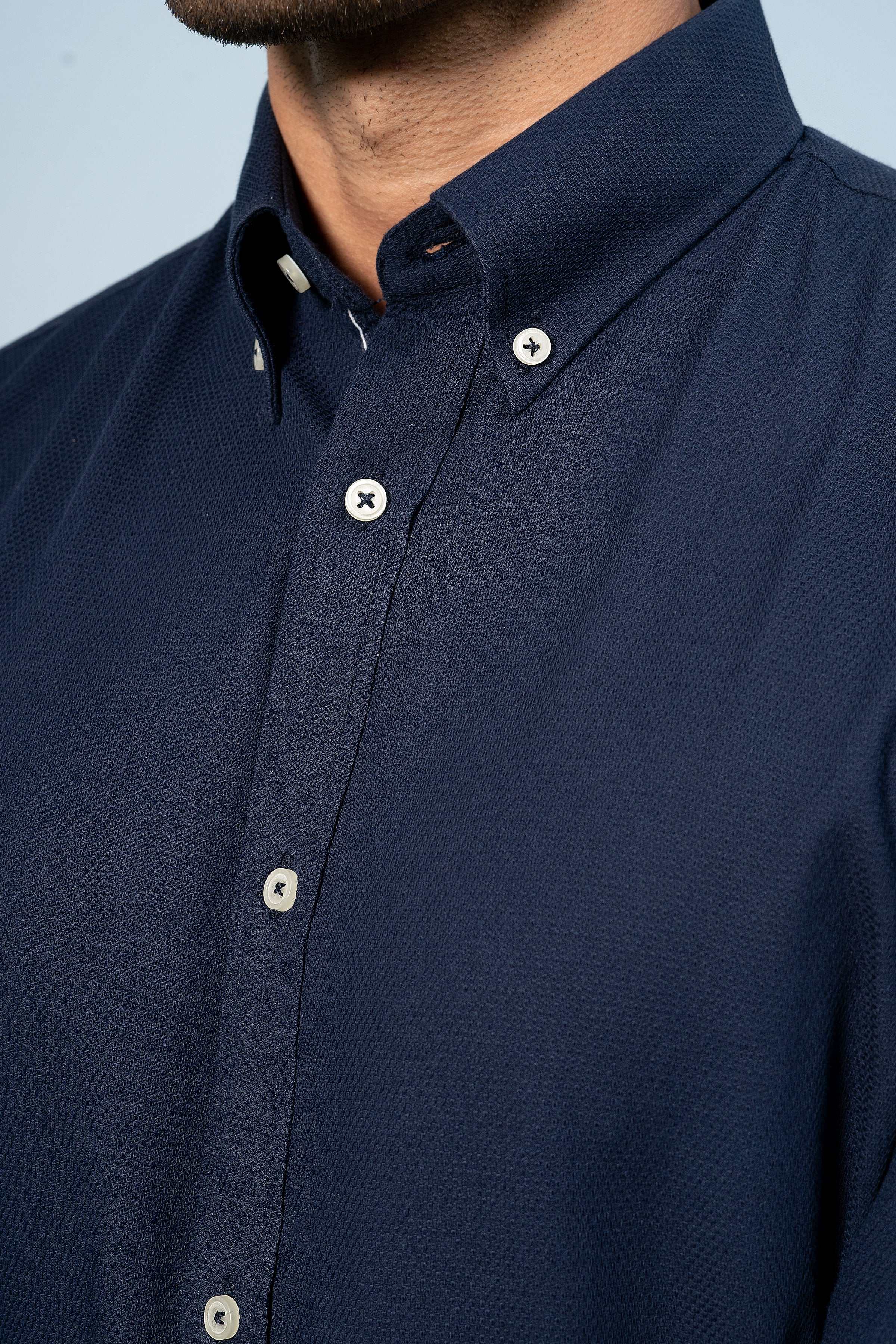 SMART SHIRT NAVY BLUE - Charcoal Clothing