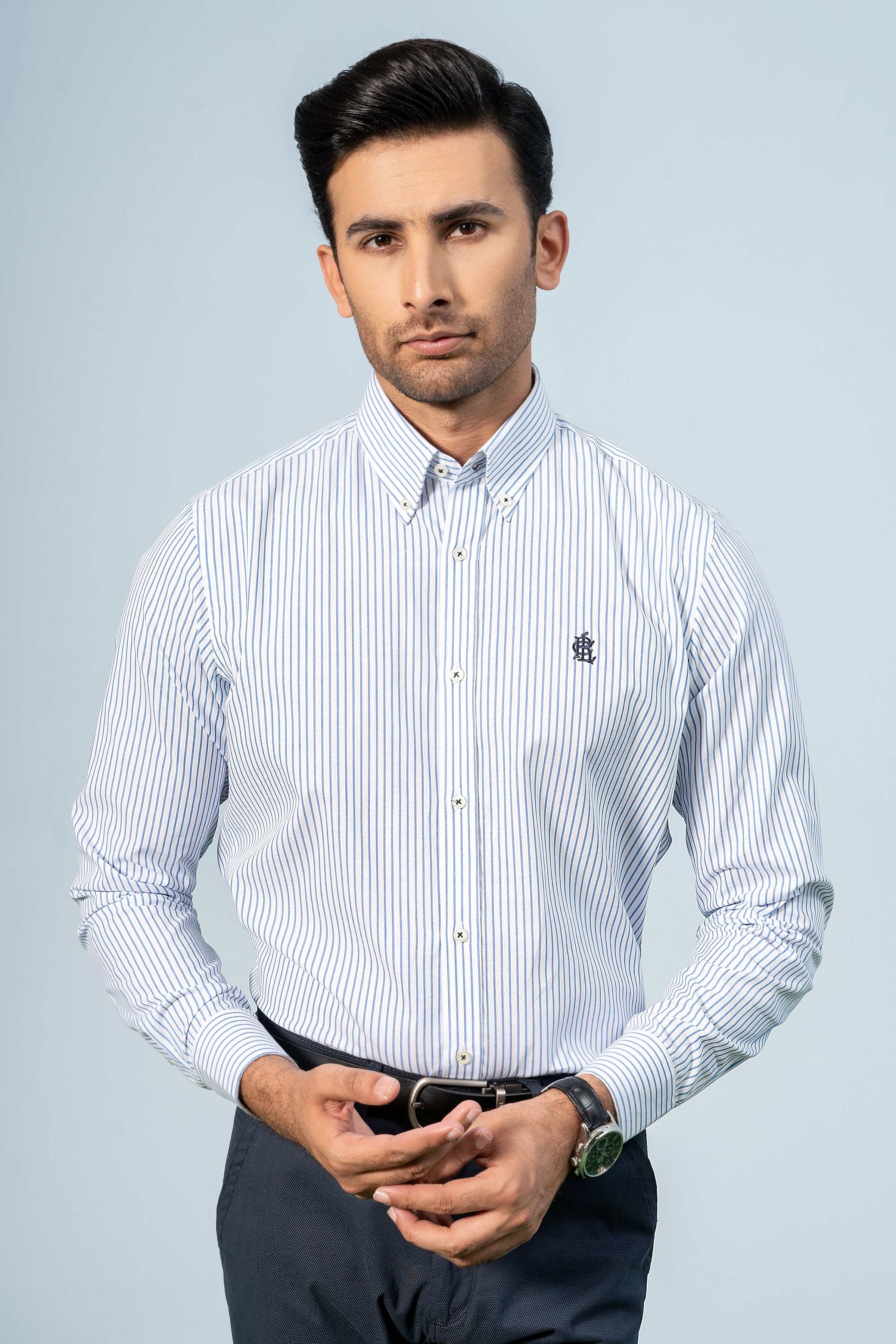 SEMI FORMAL BLUE WHITE LINE - Charcoal Clothing