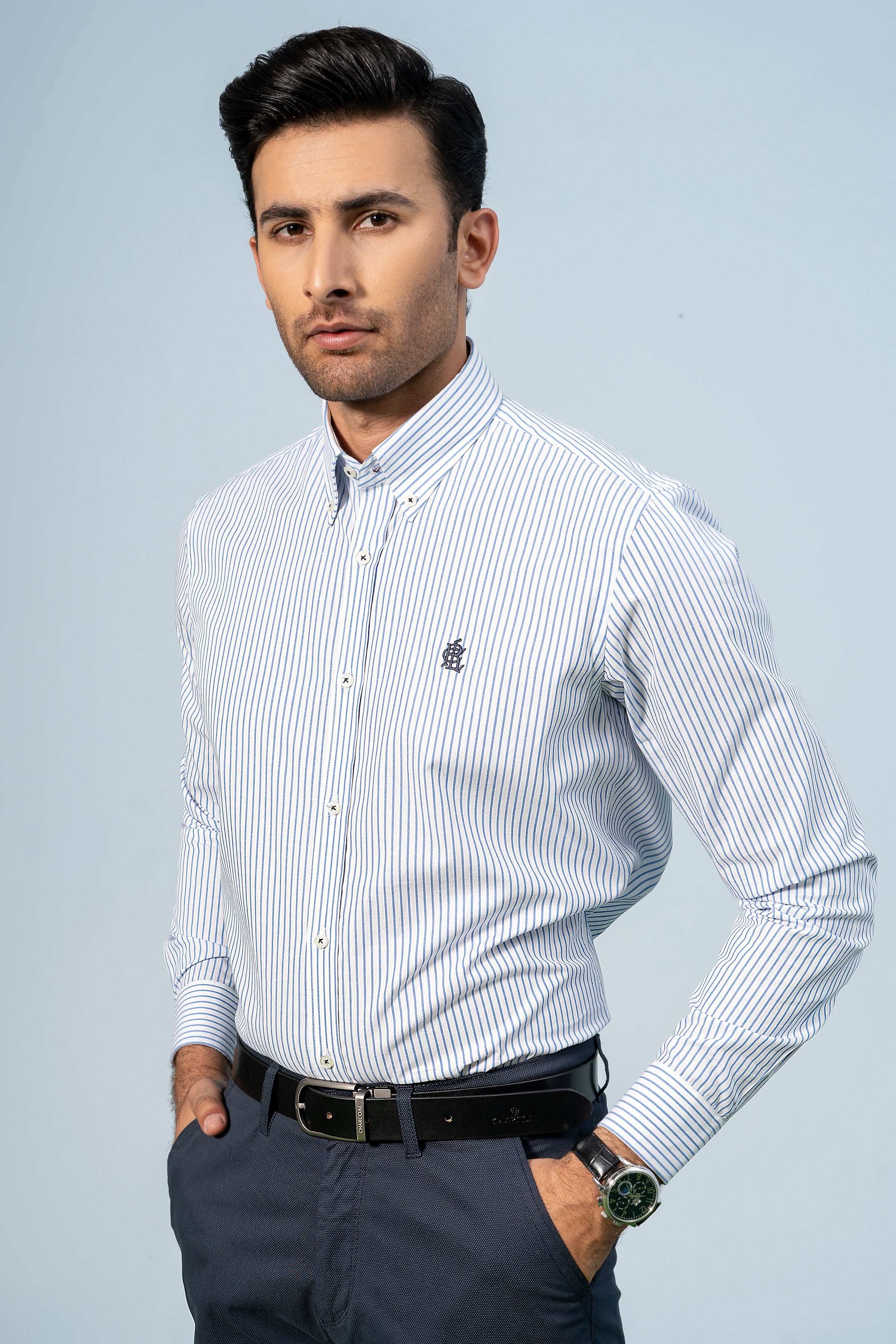 SEMI FORMAL BLUE WHITE LINE - Charcoal Clothing